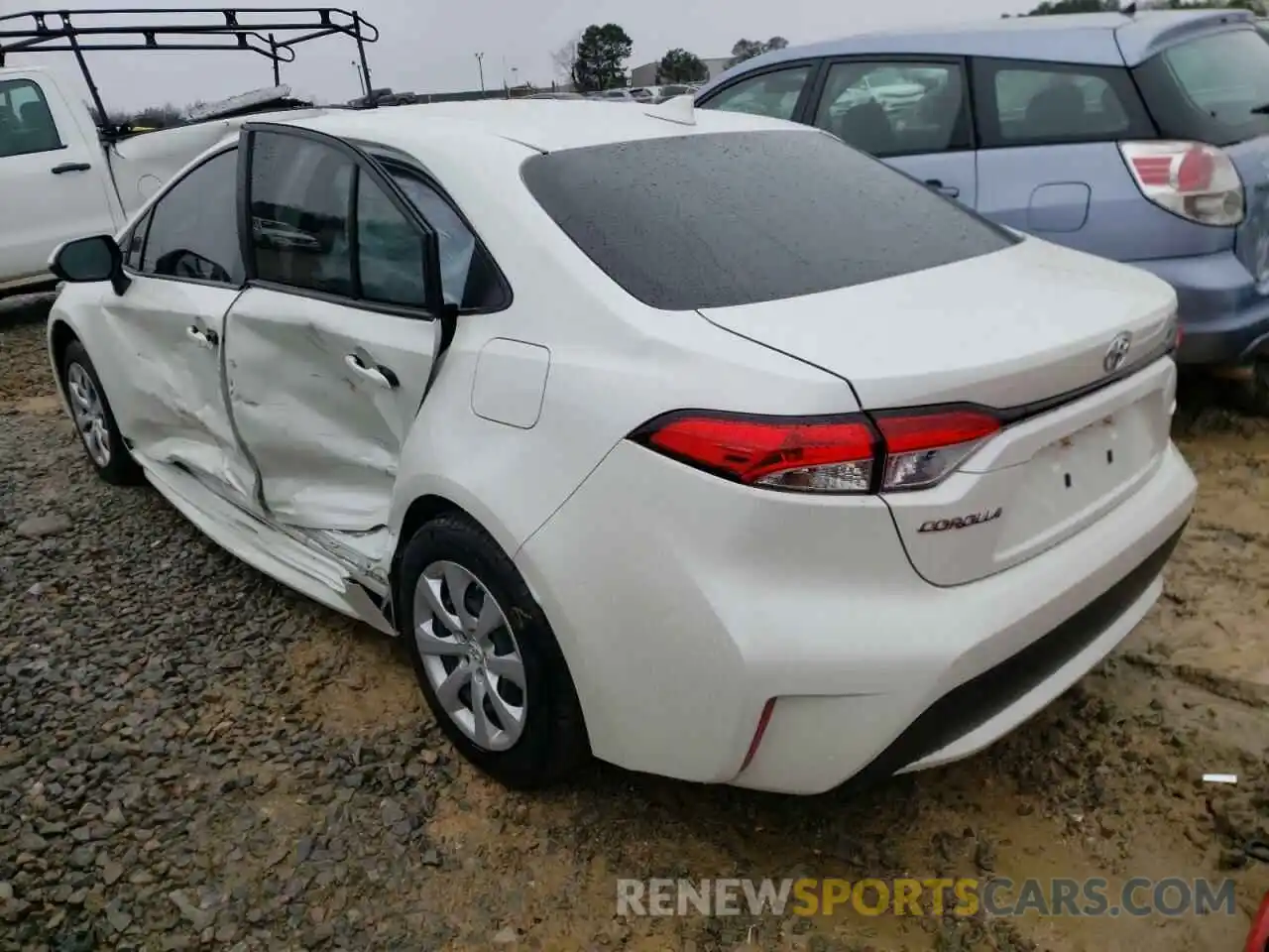 3 Photograph of a damaged car JTDEPRAE4LJ048230 TOYOTA COROLLA 2020