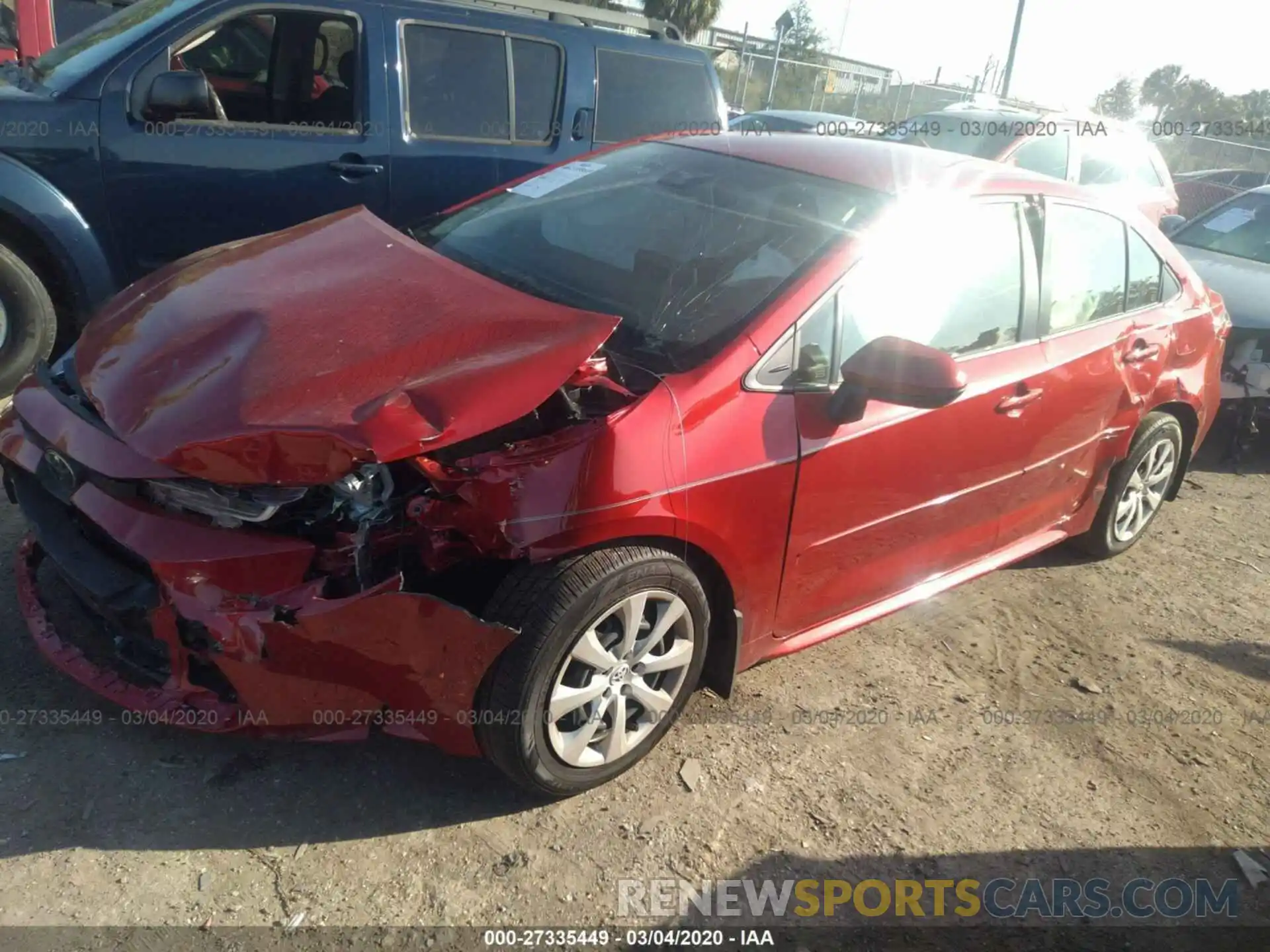 2 Photograph of a damaged car JTDEPRAE4LJ048275 TOYOTA COROLLA 2020