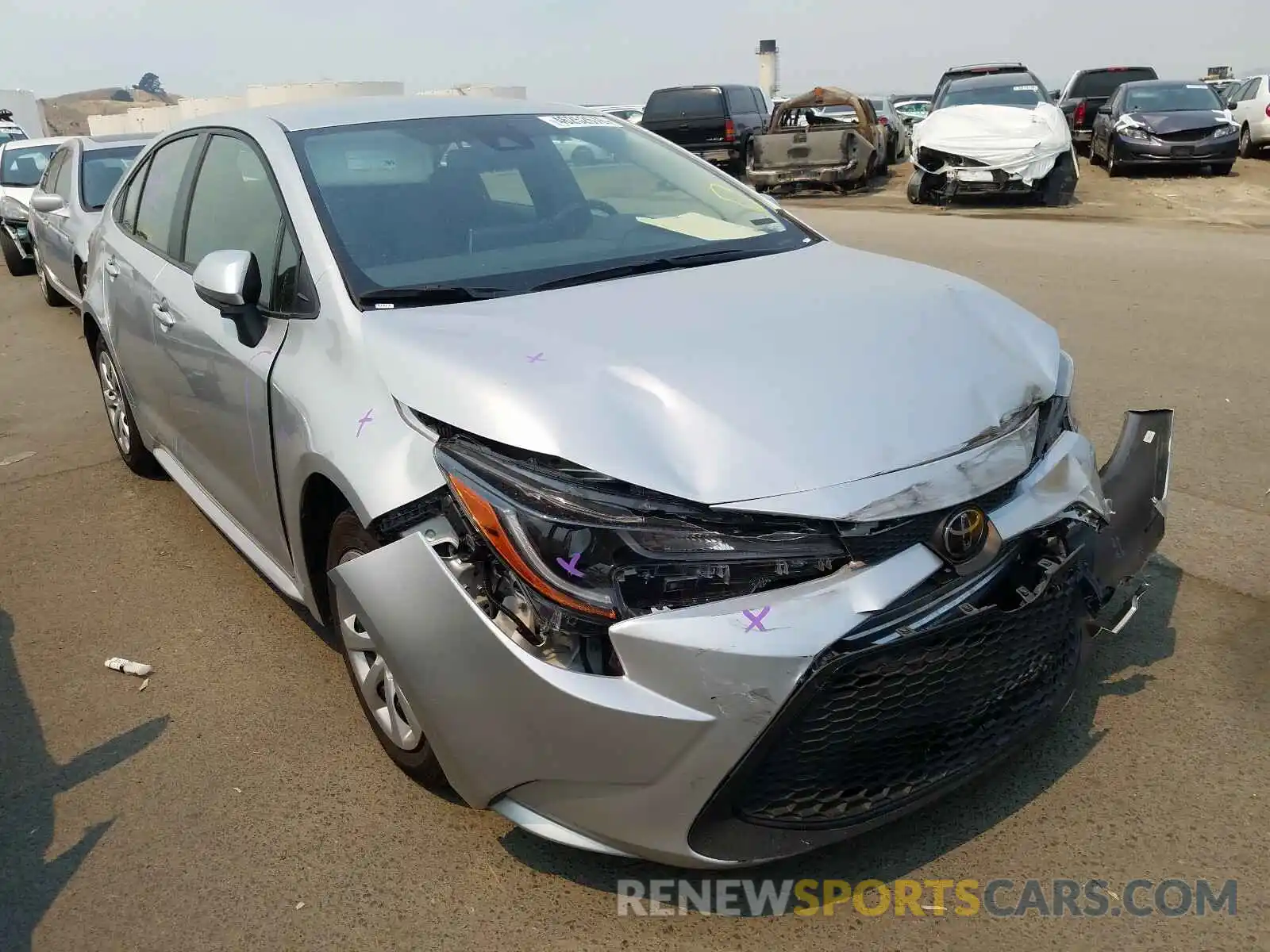 1 Photograph of a damaged car JTDEPRAE4LJ050155 TOYOTA COROLLA 2020