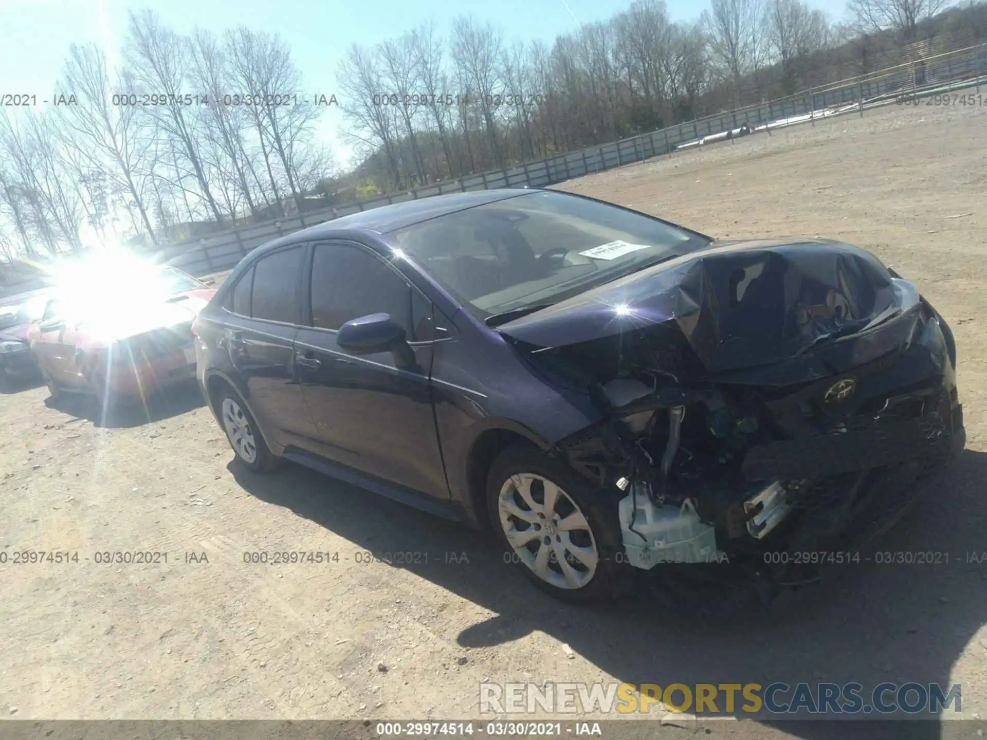 1 Photograph of a damaged car JTDEPRAE4LJ050639 TOYOTA COROLLA 2020