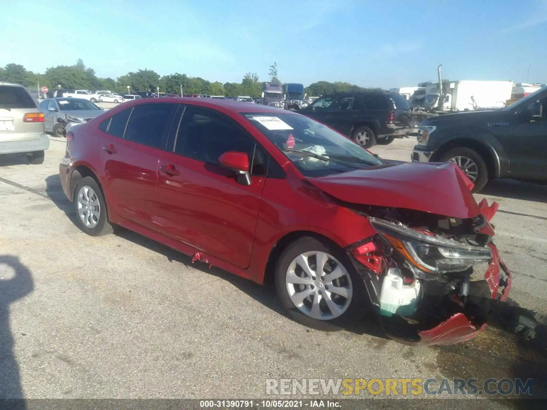 1 Photograph of a damaged car JTDEPRAE4LJ052777 TOYOTA COROLLA 2020