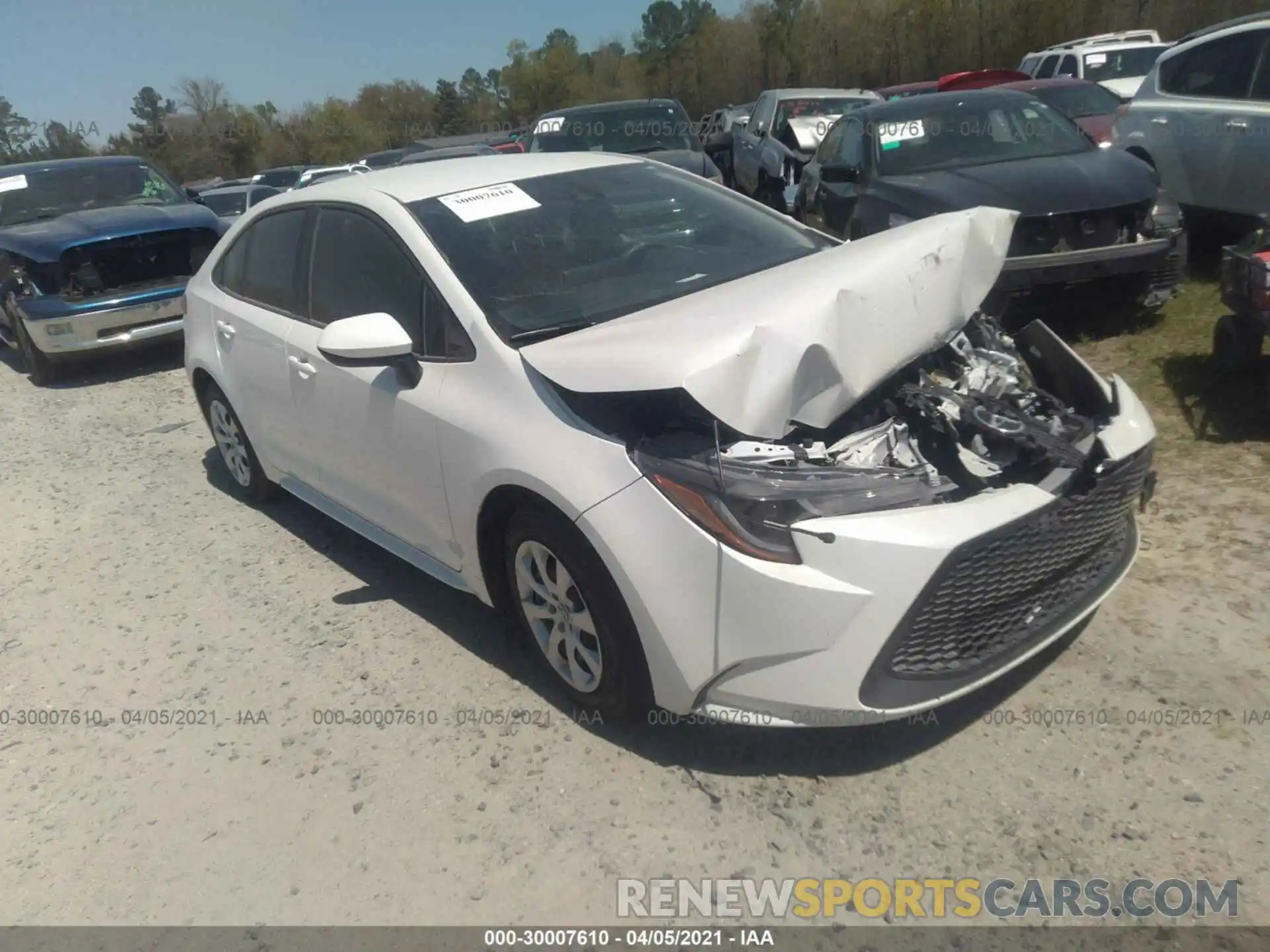 1 Photograph of a damaged car JTDEPRAE4LJ058112 TOYOTA COROLLA 2020