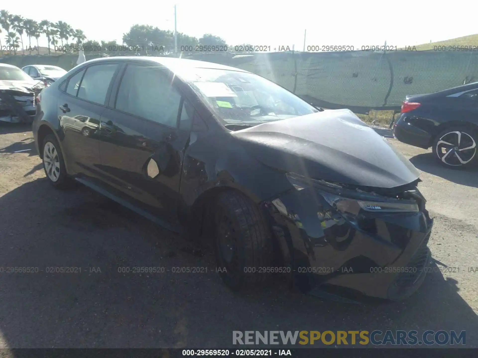 1 Photograph of a damaged car JTDEPRAE4LJ058515 TOYOTA COROLLA 2020