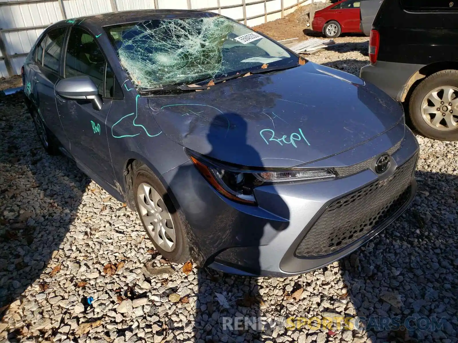 1 Photograph of a damaged car JTDEPRAE4LJ059955 TOYOTA COROLLA 2020