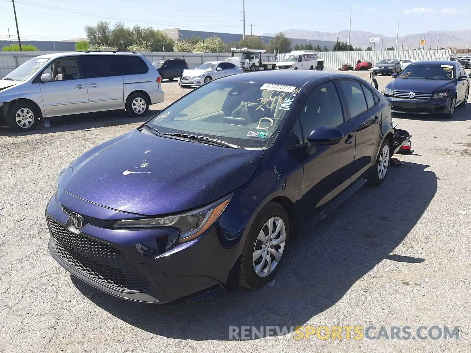 2 Photograph of a damaged car JTDEPRAE4LJ060166 TOYOTA COROLLA 2020