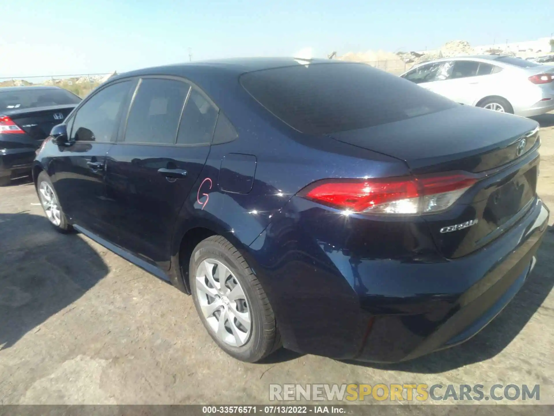 3 Photograph of a damaged car JTDEPRAE4LJ063522 TOYOTA COROLLA 2020