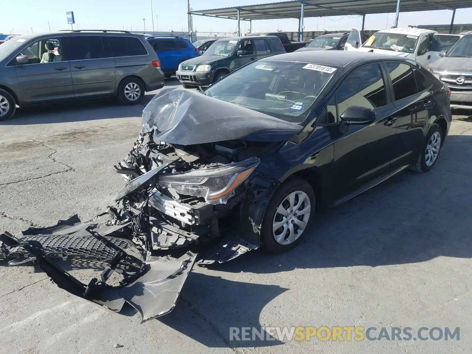 2 Photograph of a damaged car JTDEPRAE4LJ065626 TOYOTA COROLLA 2020