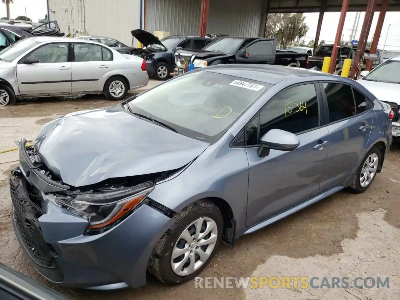 2 Photograph of a damaged car JTDEPRAE4LJ069353 TOYOTA COROLLA 2020