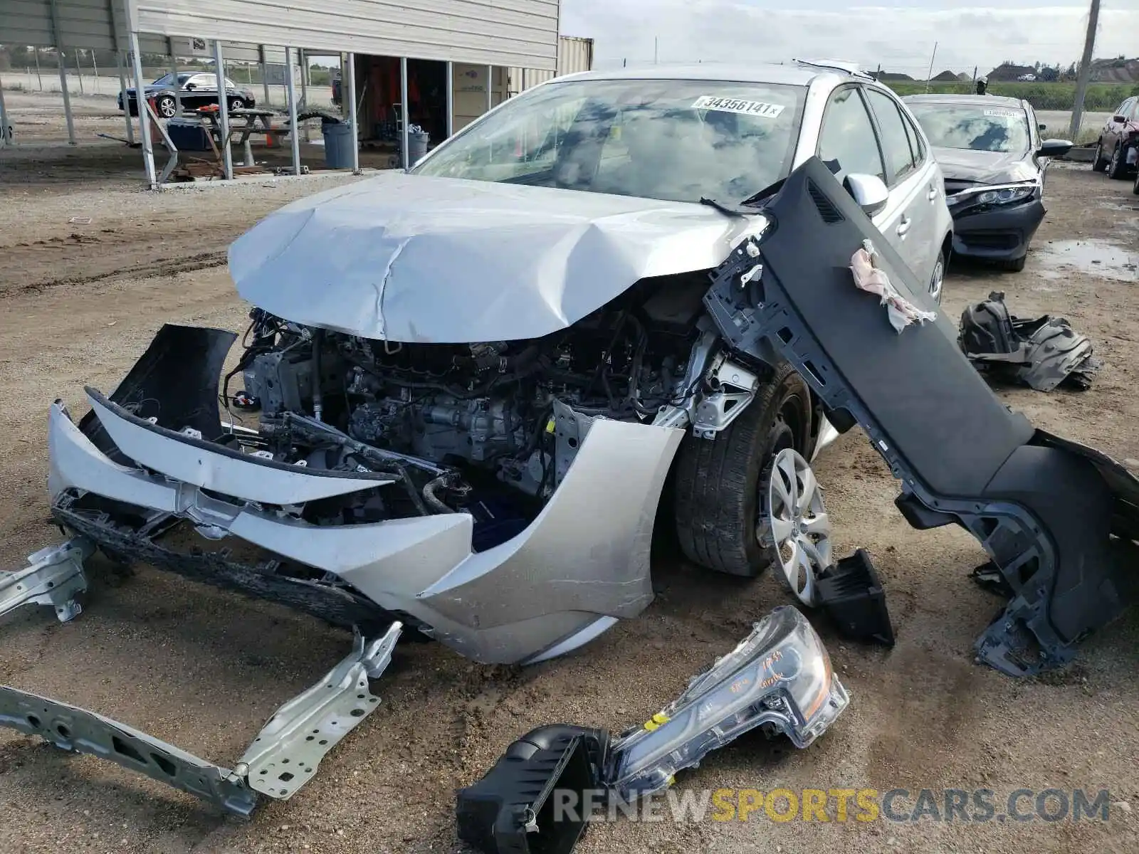 2 Photograph of a damaged car JTDEPRAE4LJ069997 TOYOTA COROLLA 2020