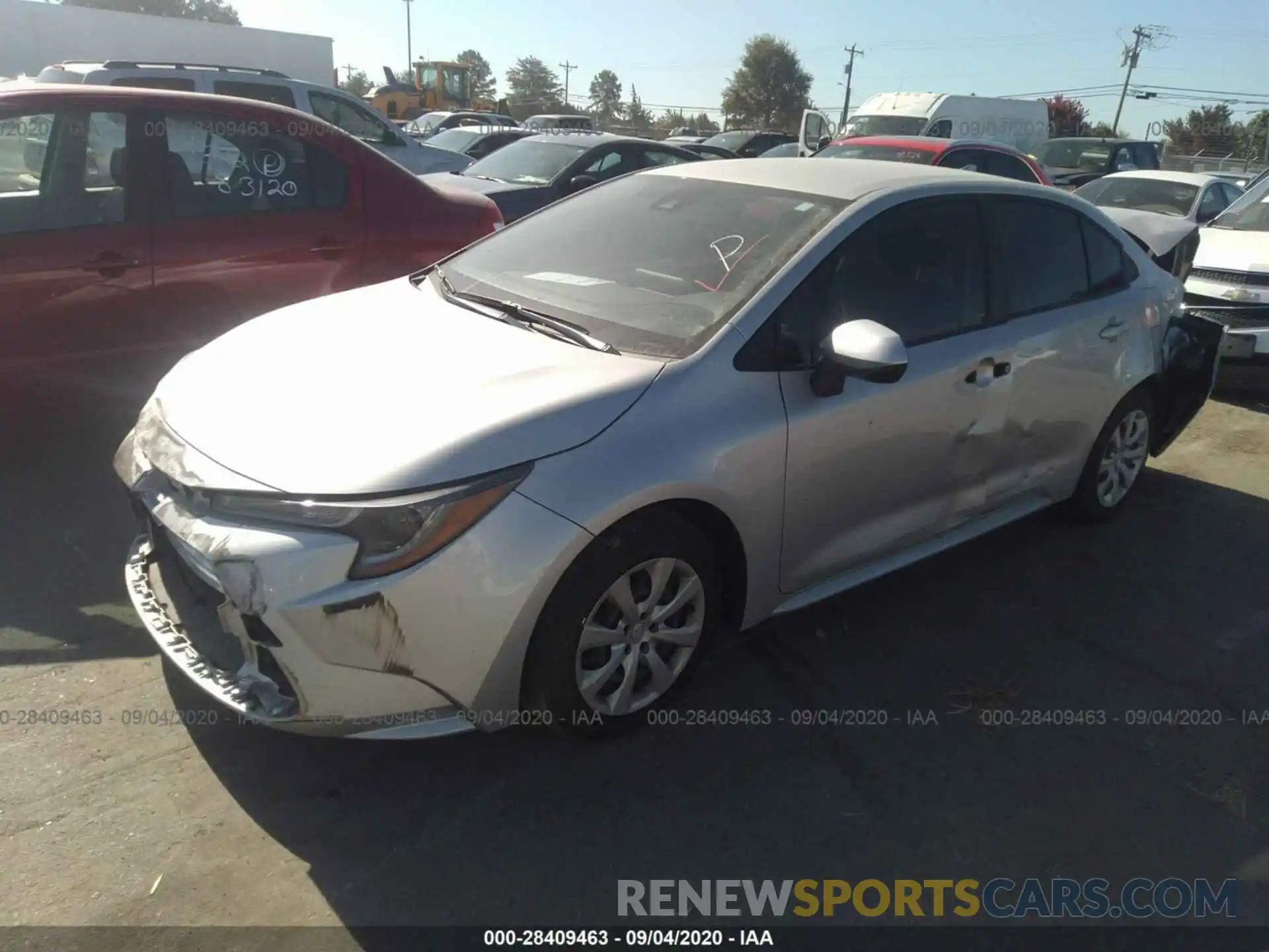 2 Photograph of a damaged car JTDEPRAE4LJ071801 TOYOTA COROLLA 2020