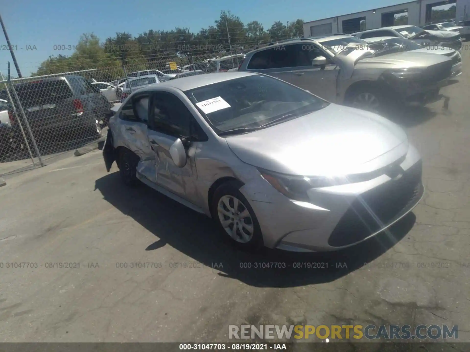 1 Photograph of a damaged car JTDEPRAE4LJ071958 TOYOTA COROLLA 2020