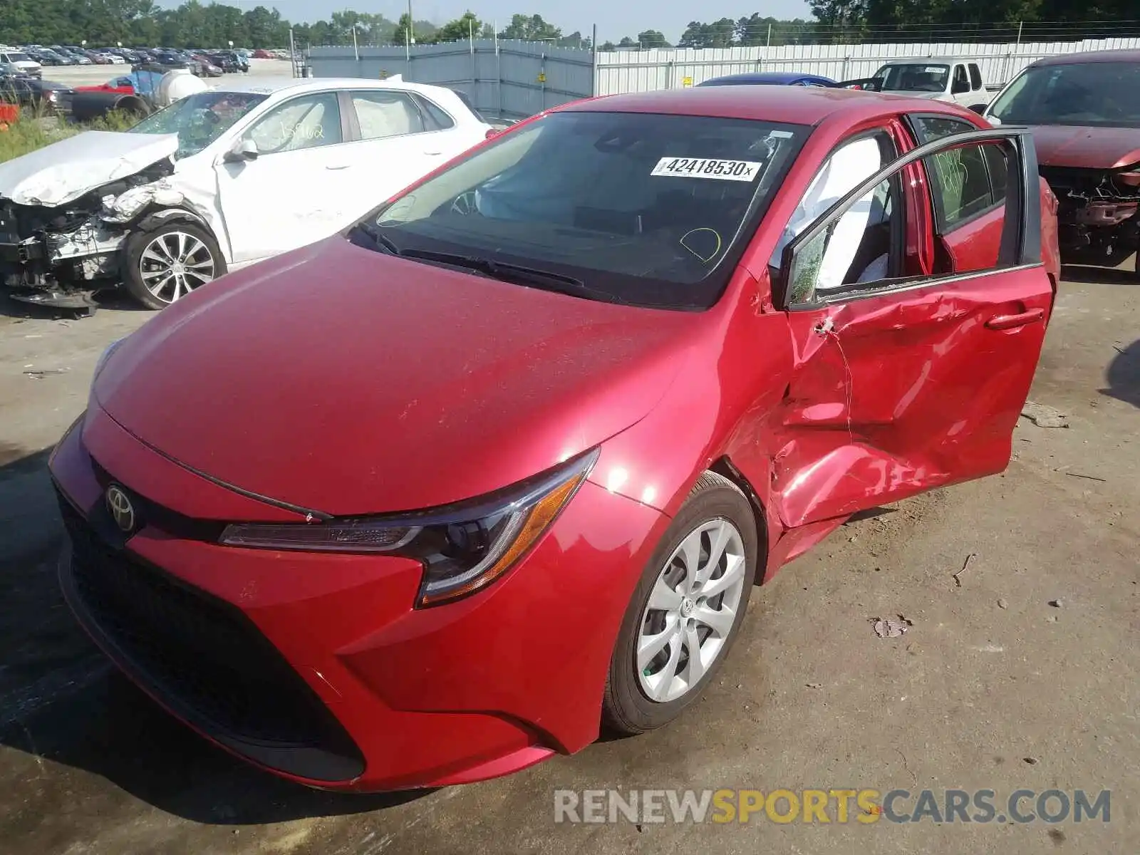 2 Photograph of a damaged car JTDEPRAE4LJ078182 TOYOTA COROLLA 2020