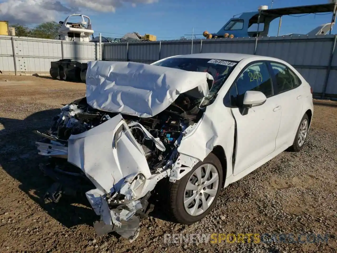 2 Photograph of a damaged car JTDEPRAE4LJ081180 TOYOTA COROLLA 2020