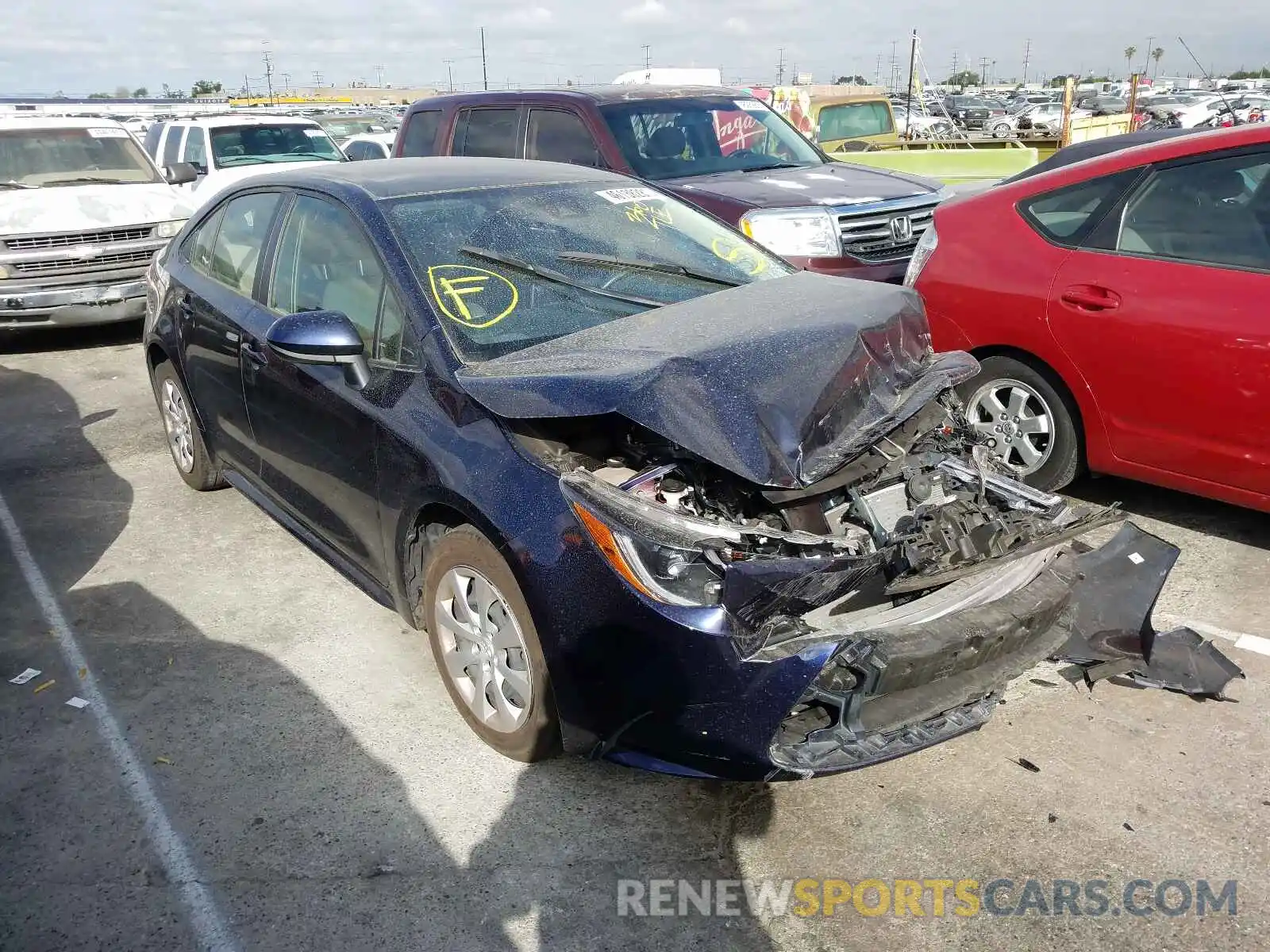 1 Photograph of a damaged car JTDEPRAE4LJ081552 TOYOTA COROLLA 2020