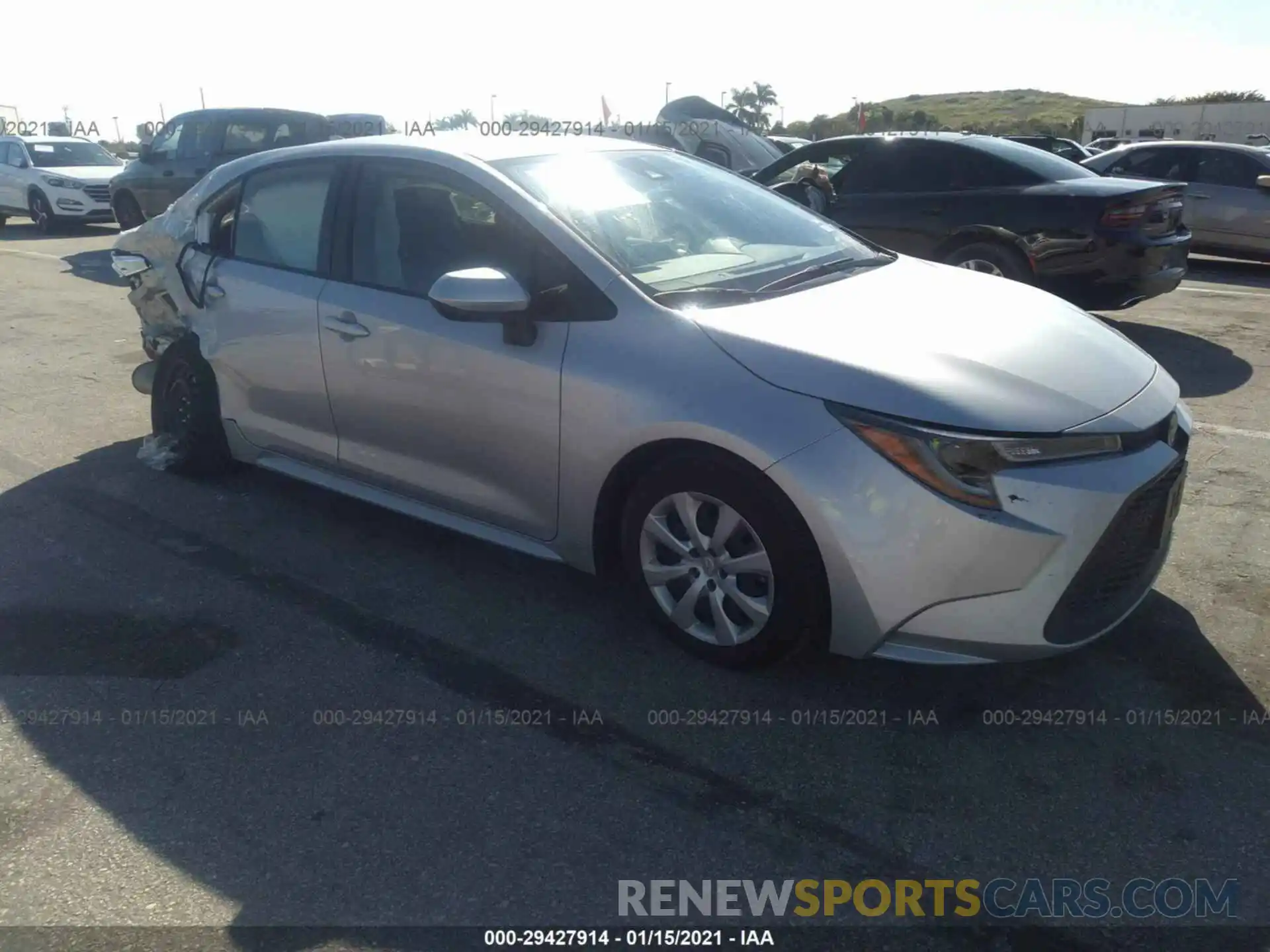 1 Photograph of a damaged car JTDEPRAE4LJ084628 TOYOTA COROLLA 2020