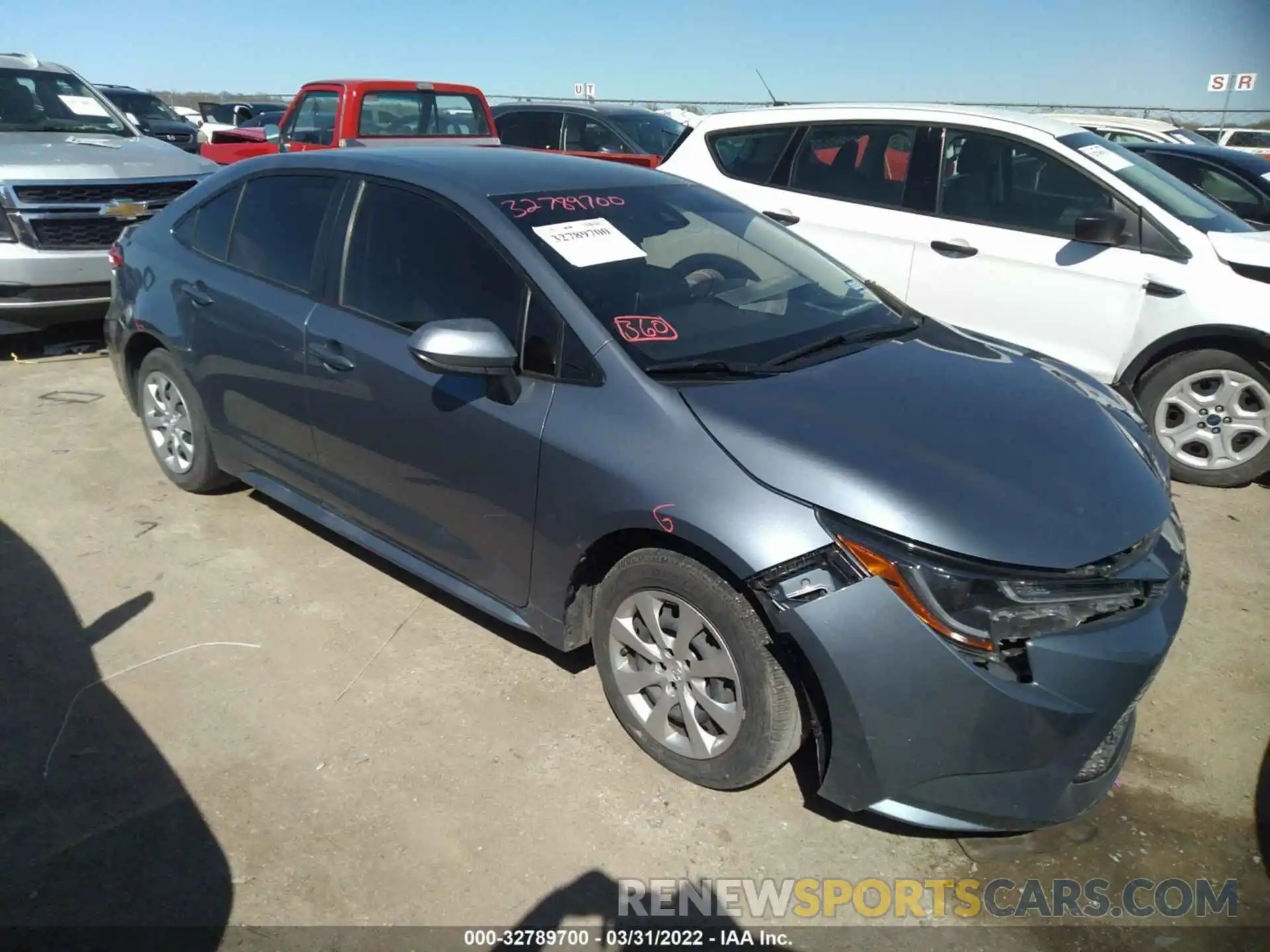 1 Photograph of a damaged car JTDEPRAE4LJ087142 TOYOTA COROLLA 2020