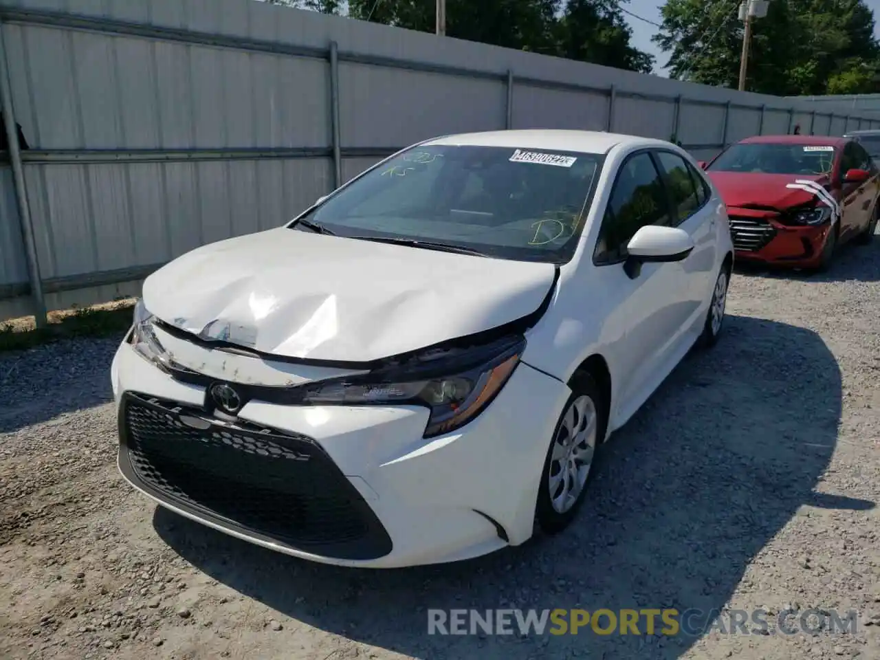 2 Photograph of a damaged car JTDEPRAE4LJ087593 TOYOTA COROLLA 2020