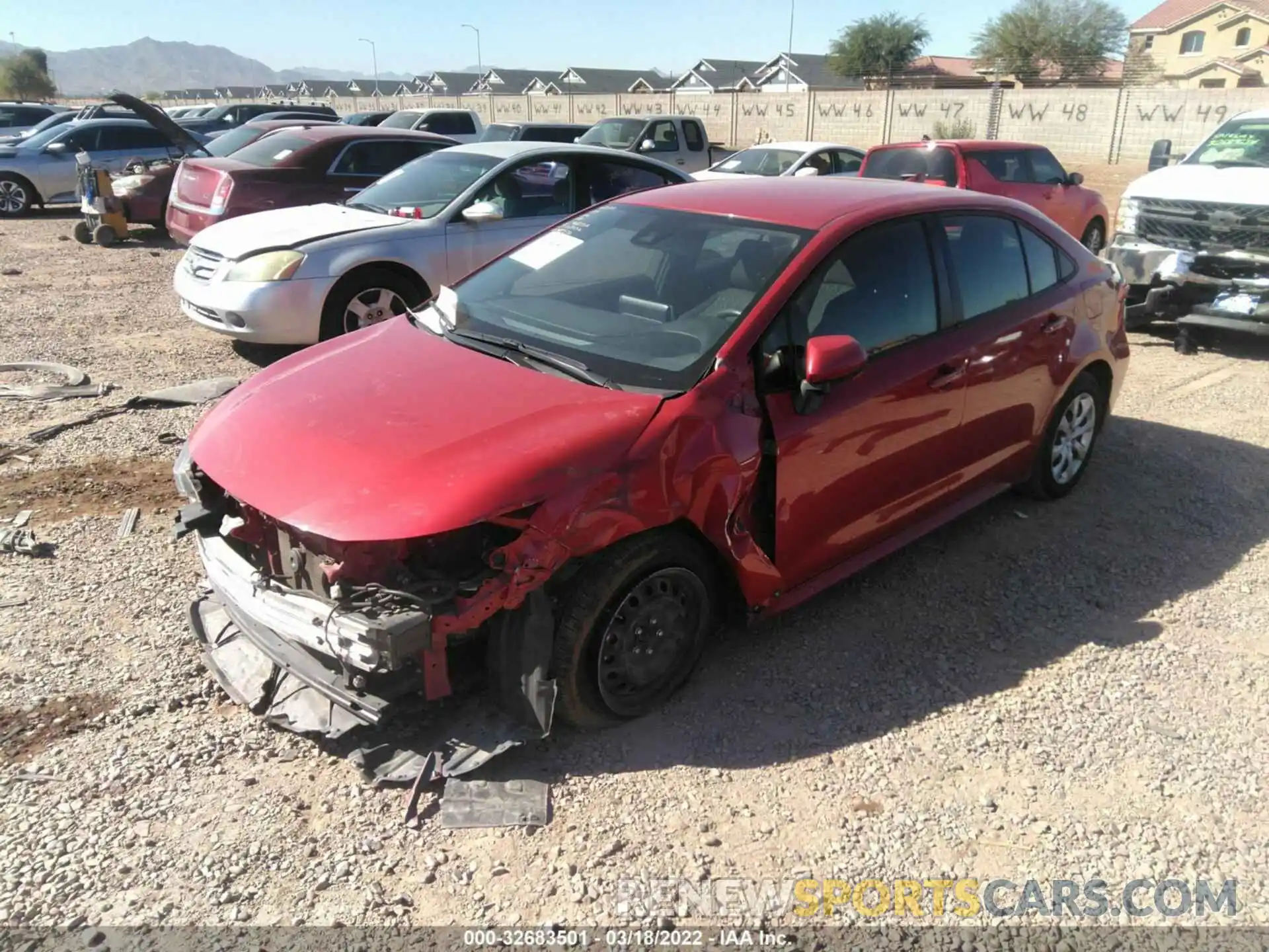 2 Photograph of a damaged car JTDEPRAE4LJ088372 TOYOTA COROLLA 2020