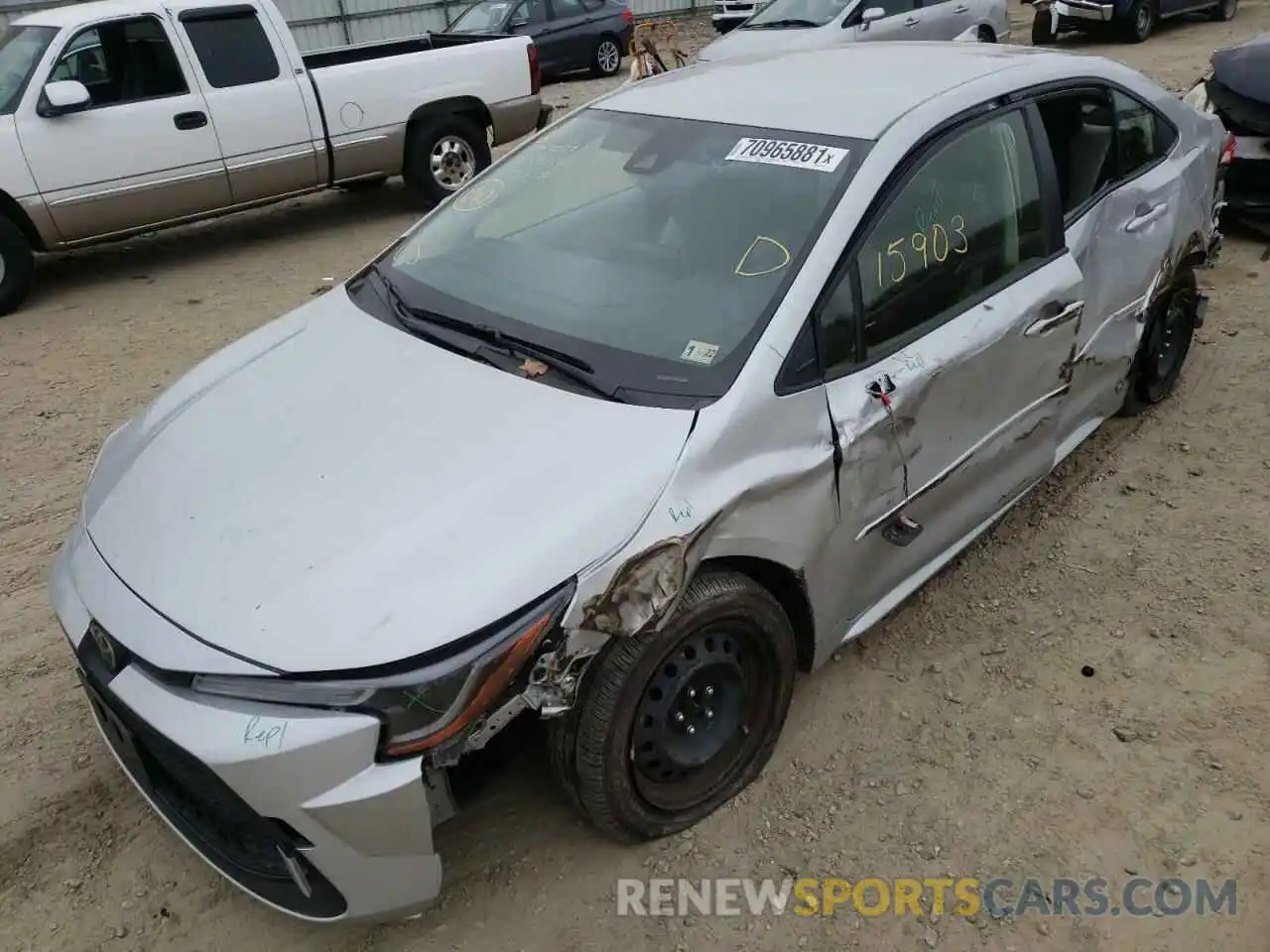 2 Photograph of a damaged car JTDEPRAE4LJ091188 TOYOTA COROLLA 2020