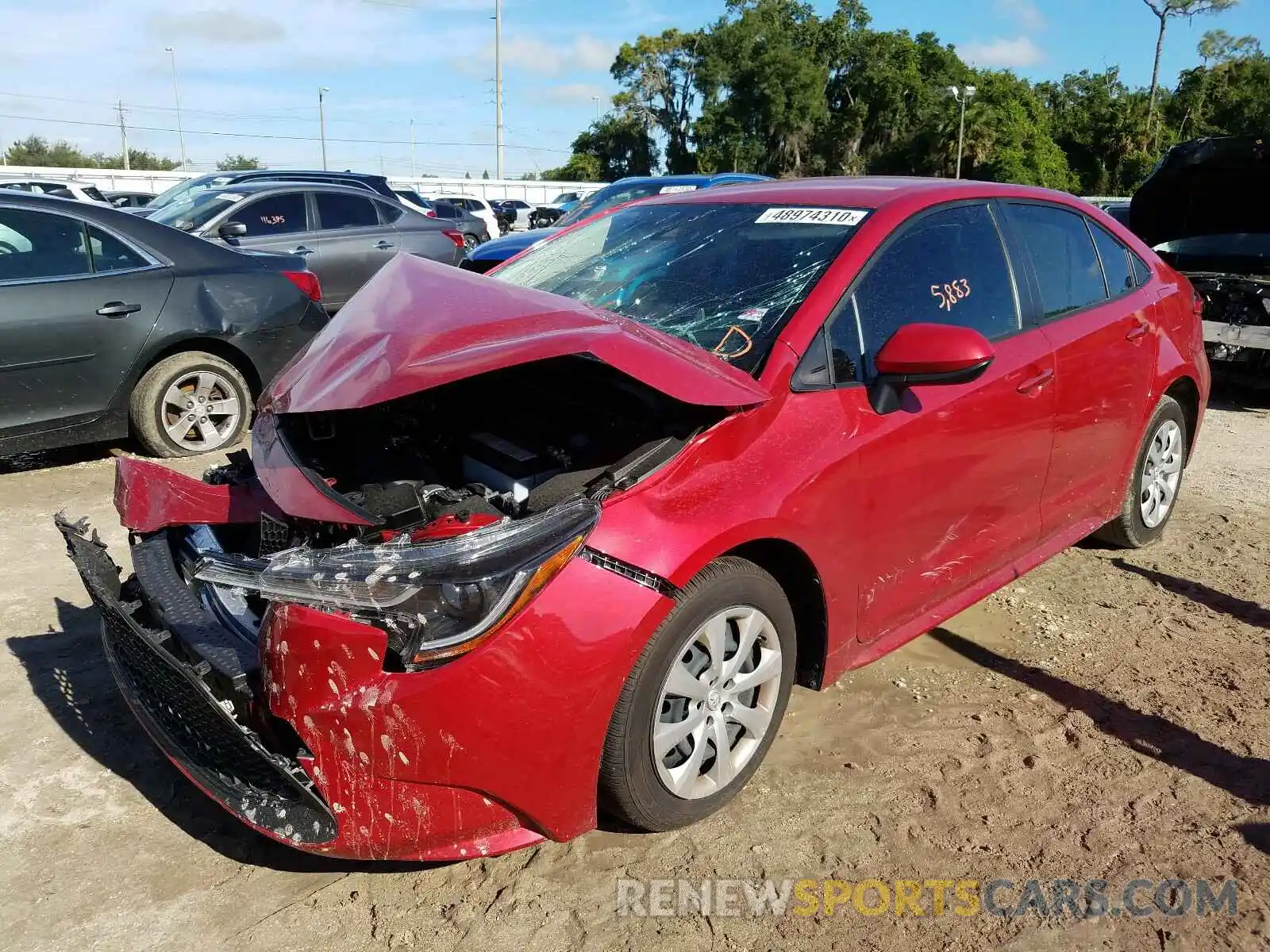 2 Photograph of a damaged car JTDEPRAE4LJ092986 TOYOTA COROLLA 2020