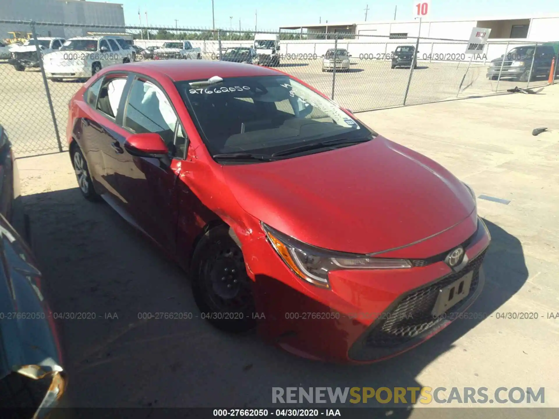 1 Photograph of a damaged car JTDEPRAE4LJ094947 TOYOTA COROLLA 2020