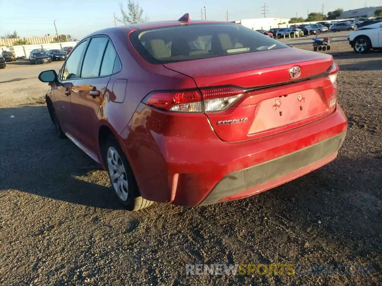 3 Photograph of a damaged car JTDEPRAE4LJ095046 TOYOTA COROLLA 2020