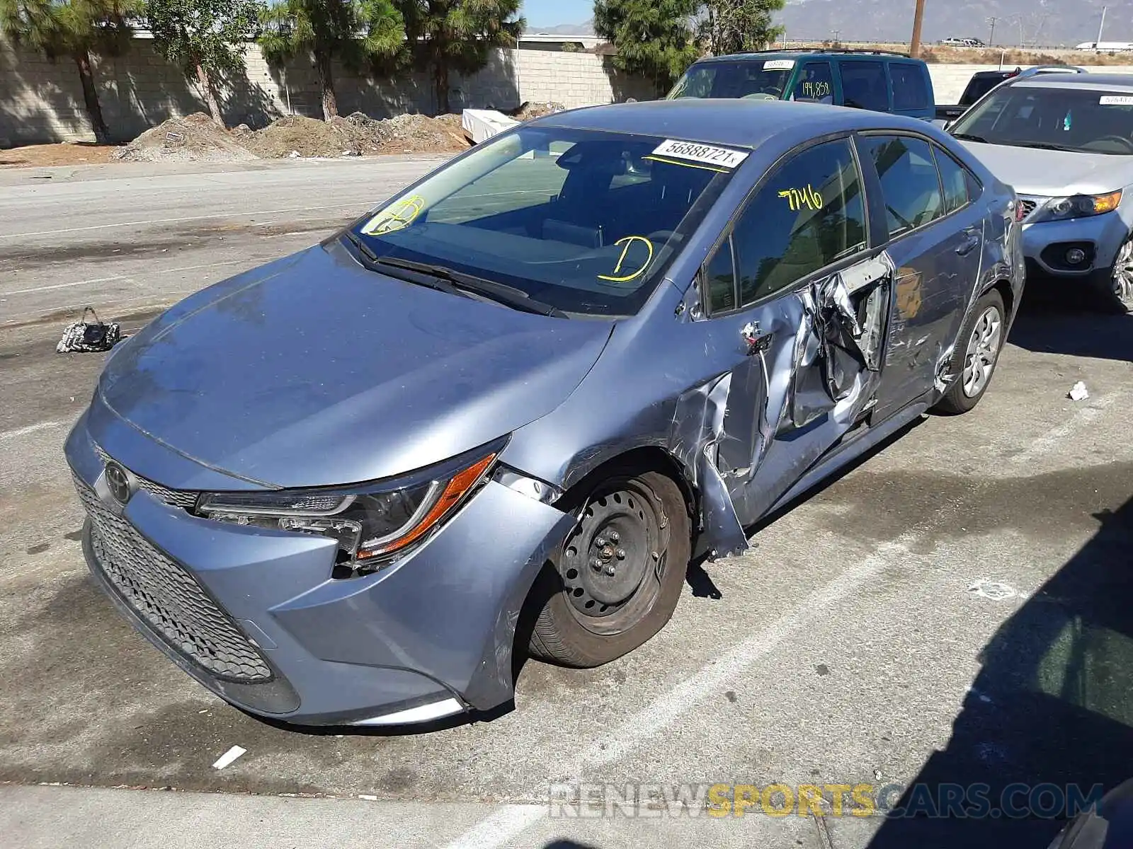 2 Photograph of a damaged car JTDEPRAE4LJ098545 TOYOTA COROLLA 2020