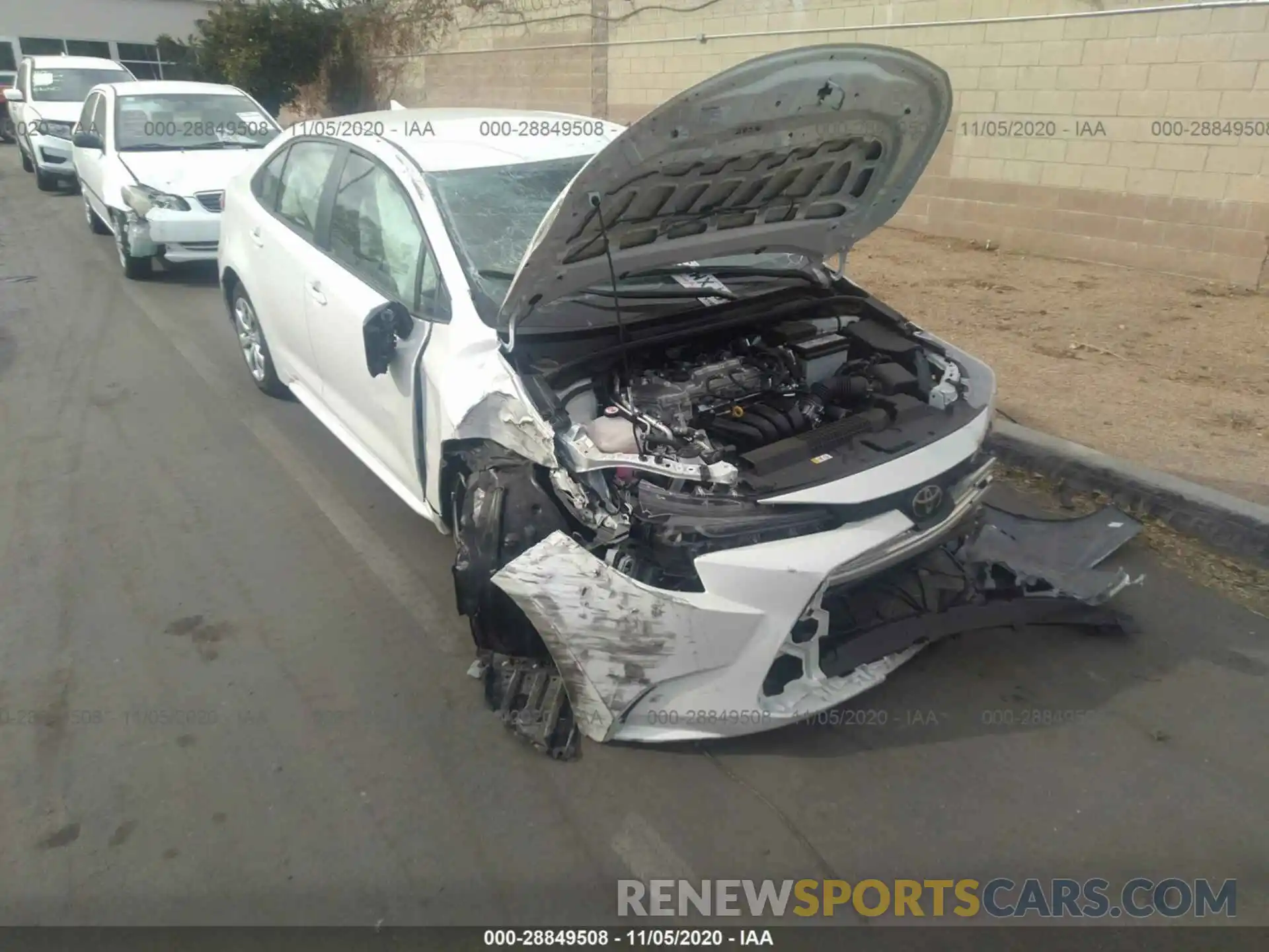 1 Photograph of a damaged car JTDEPRAE4LJ099016 TOYOTA COROLLA 2020