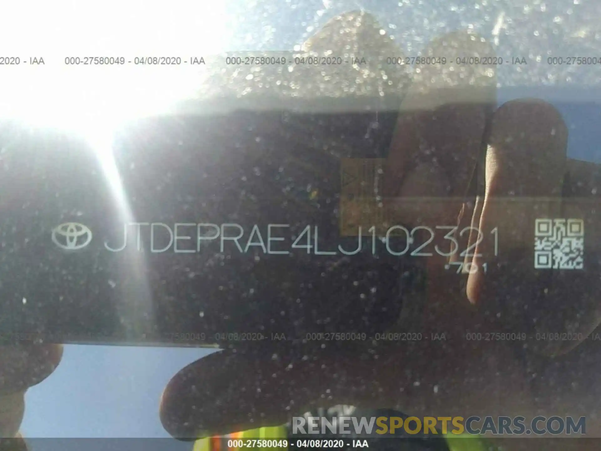 9 Photograph of a damaged car JTDEPRAE4LJ102321 TOYOTA COROLLA 2020