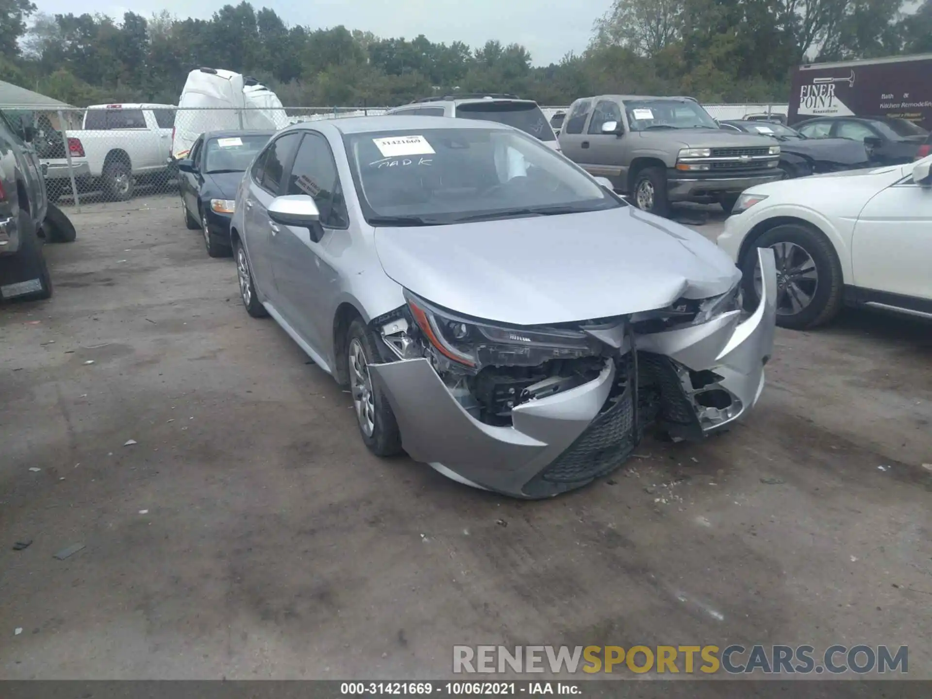 1 Photograph of a damaged car JTDEPRAE4LJ103260 TOYOTA COROLLA 2020