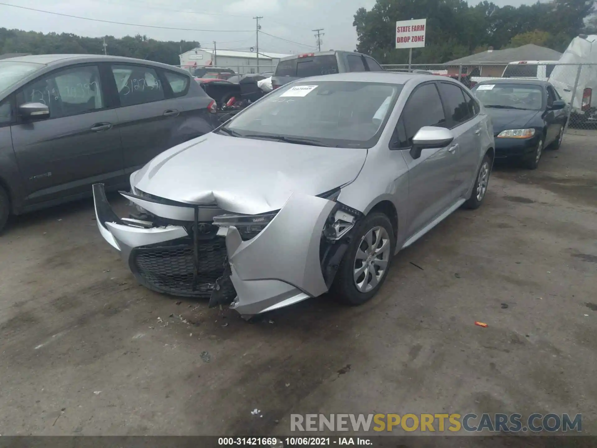 2 Photograph of a damaged car JTDEPRAE4LJ103260 TOYOTA COROLLA 2020