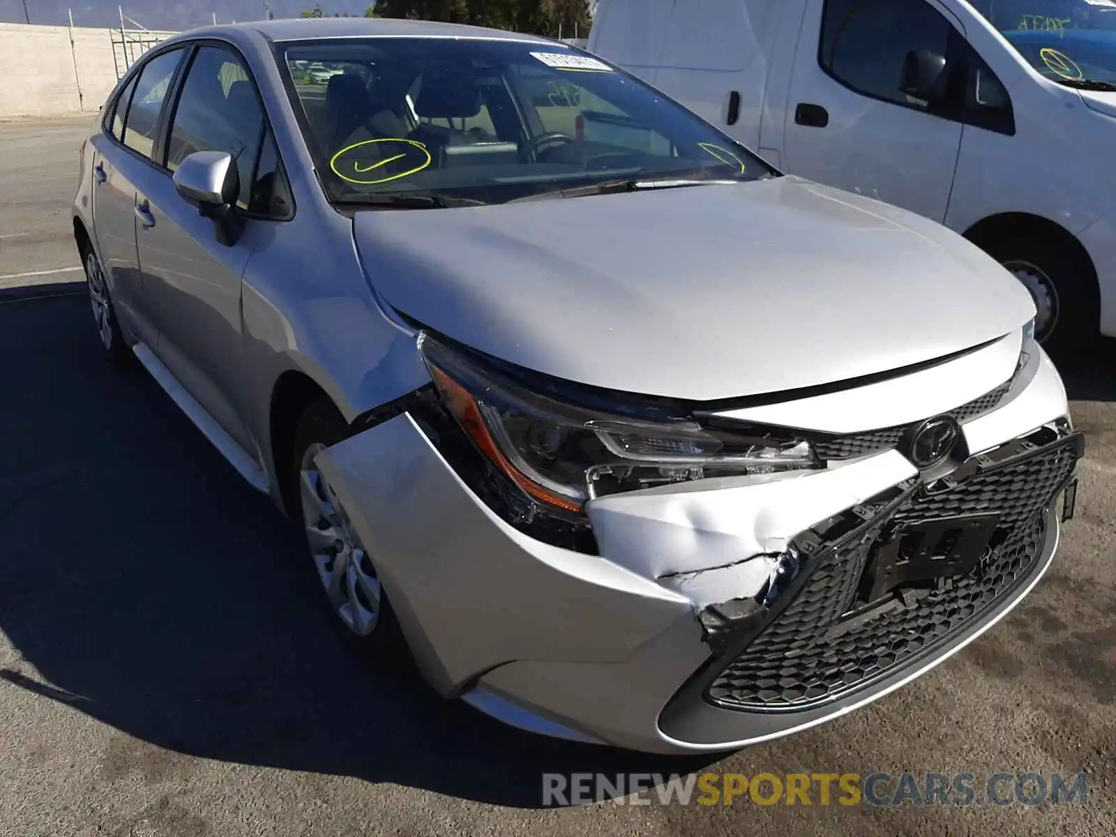 1 Photograph of a damaged car JTDEPRAE4LJ104974 TOYOTA COROLLA 2020