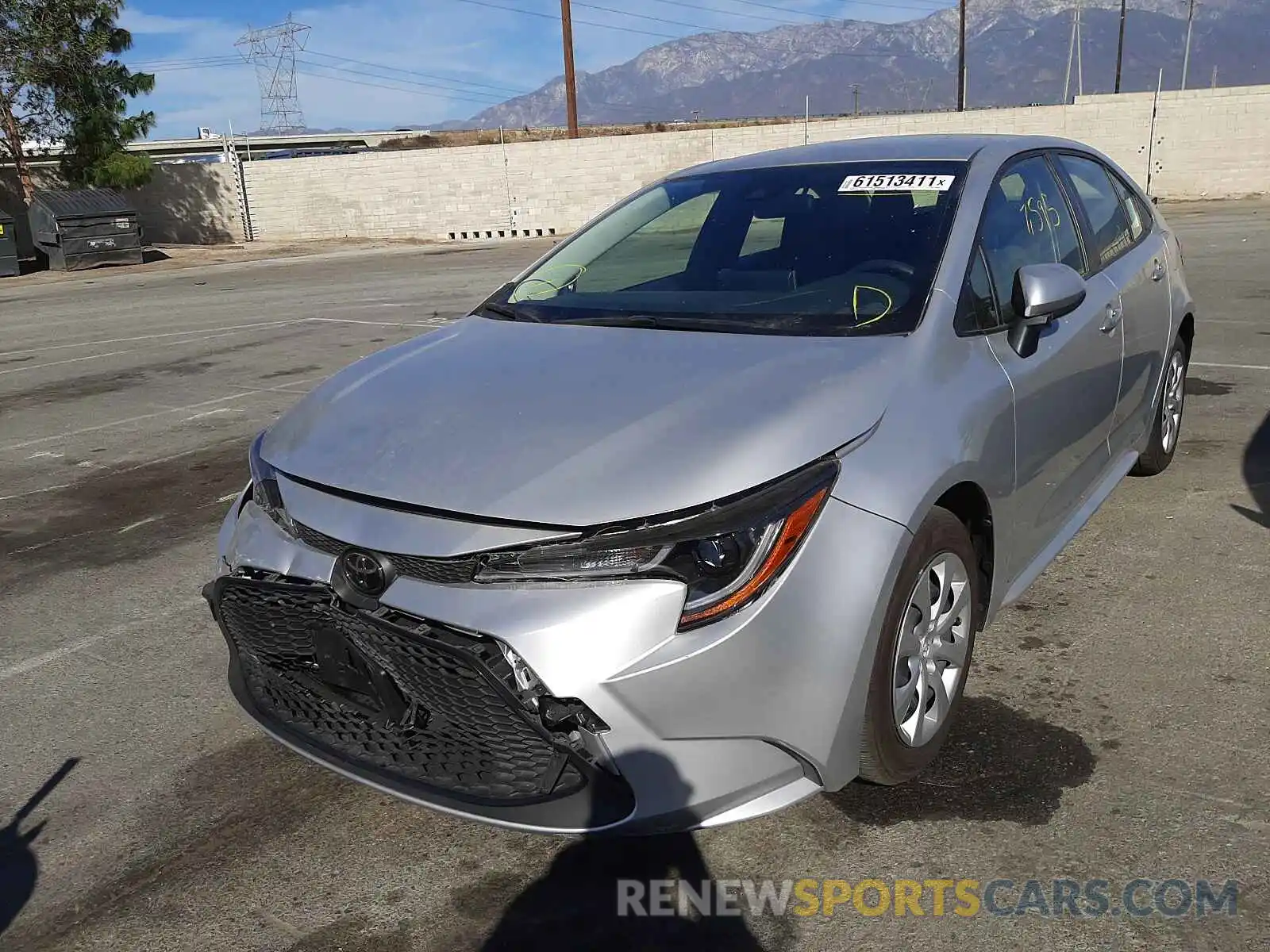 2 Photograph of a damaged car JTDEPRAE4LJ104974 TOYOTA COROLLA 2020