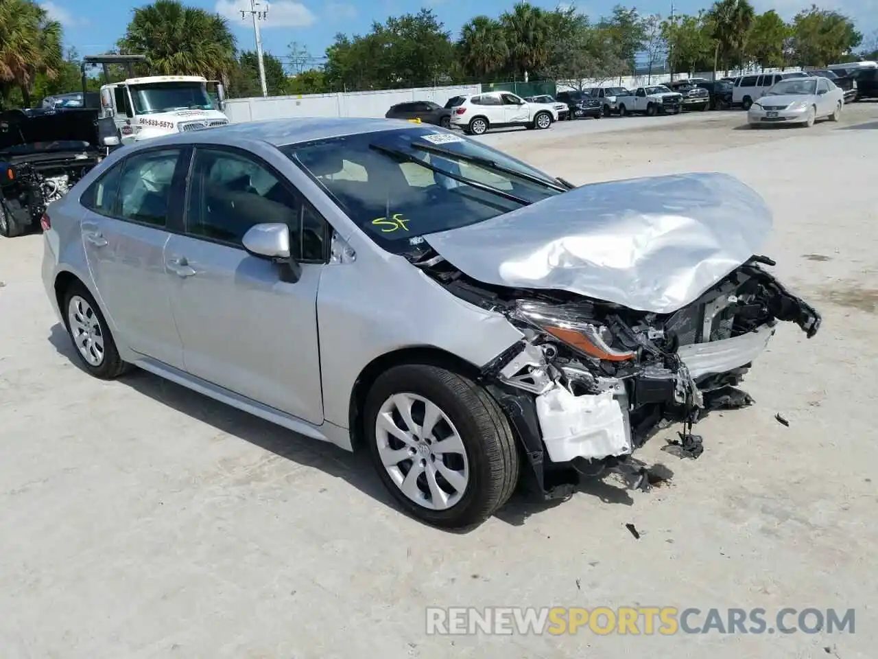 1 Photograph of a damaged car JTDEPRAE4LJ108958 TOYOTA COROLLA 2020