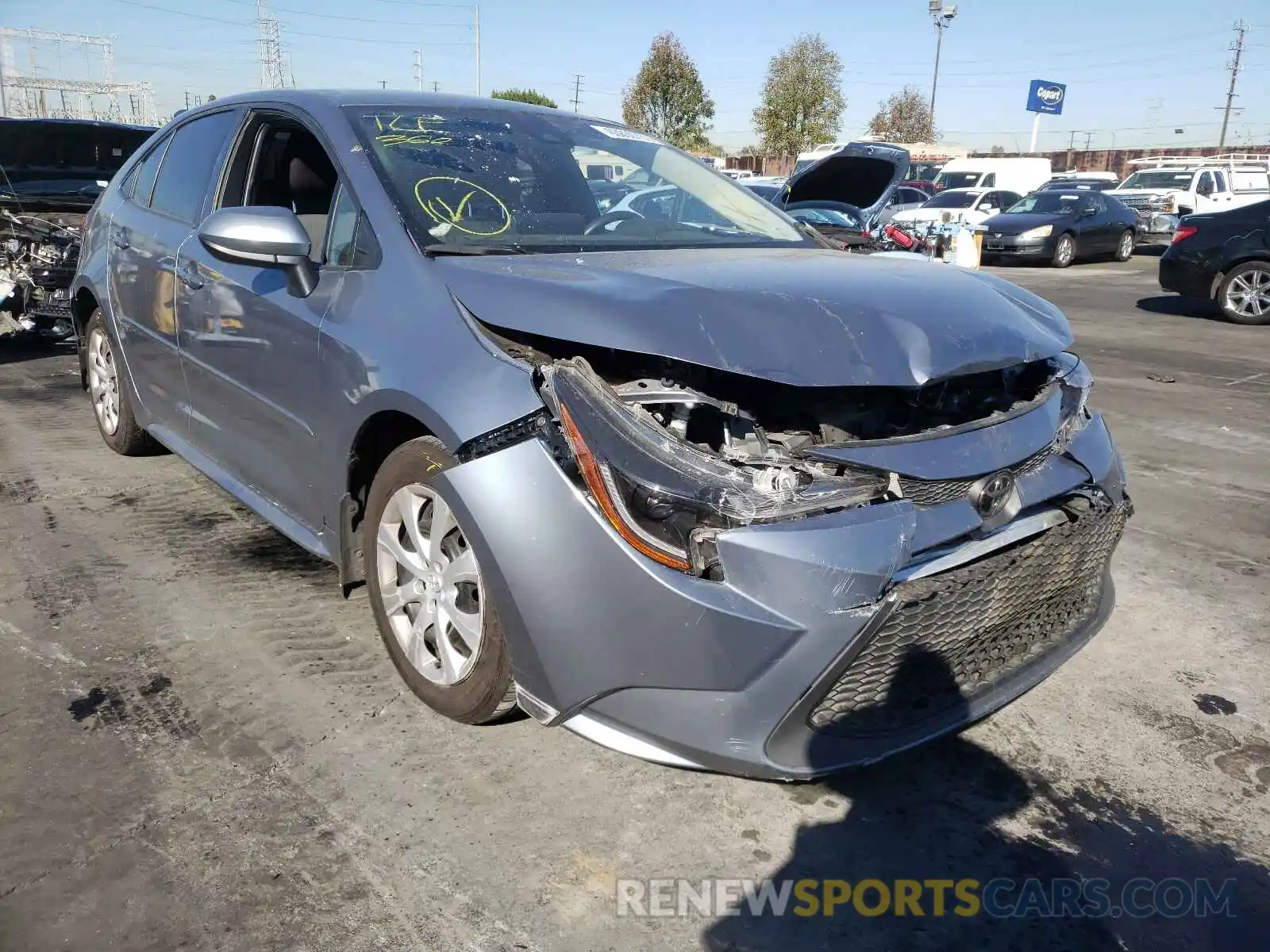 1 Photograph of a damaged car JTDEPRAE4LJ110161 TOYOTA COROLLA 2020