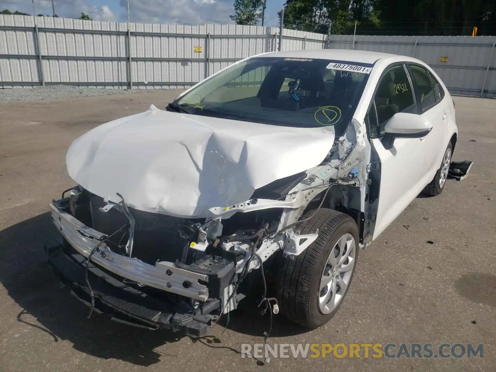 2 Photograph of a damaged car JTDEPRAE4LJ110189 TOYOTA COROLLA 2020