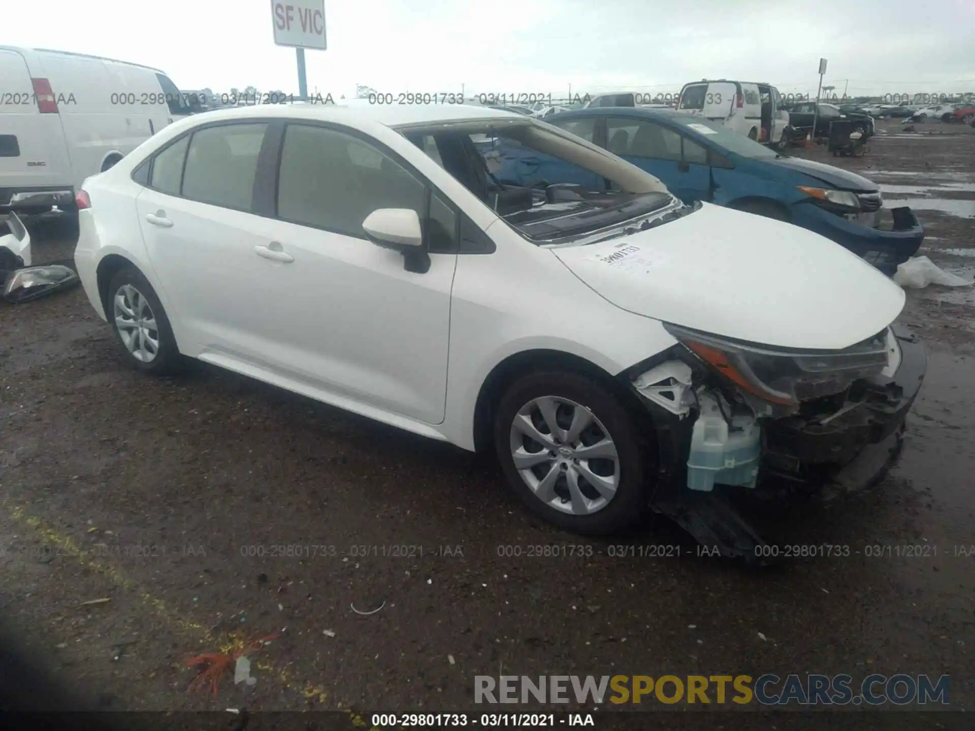 1 Photograph of a damaged car JTDEPRAE4LJ110225 TOYOTA COROLLA 2020