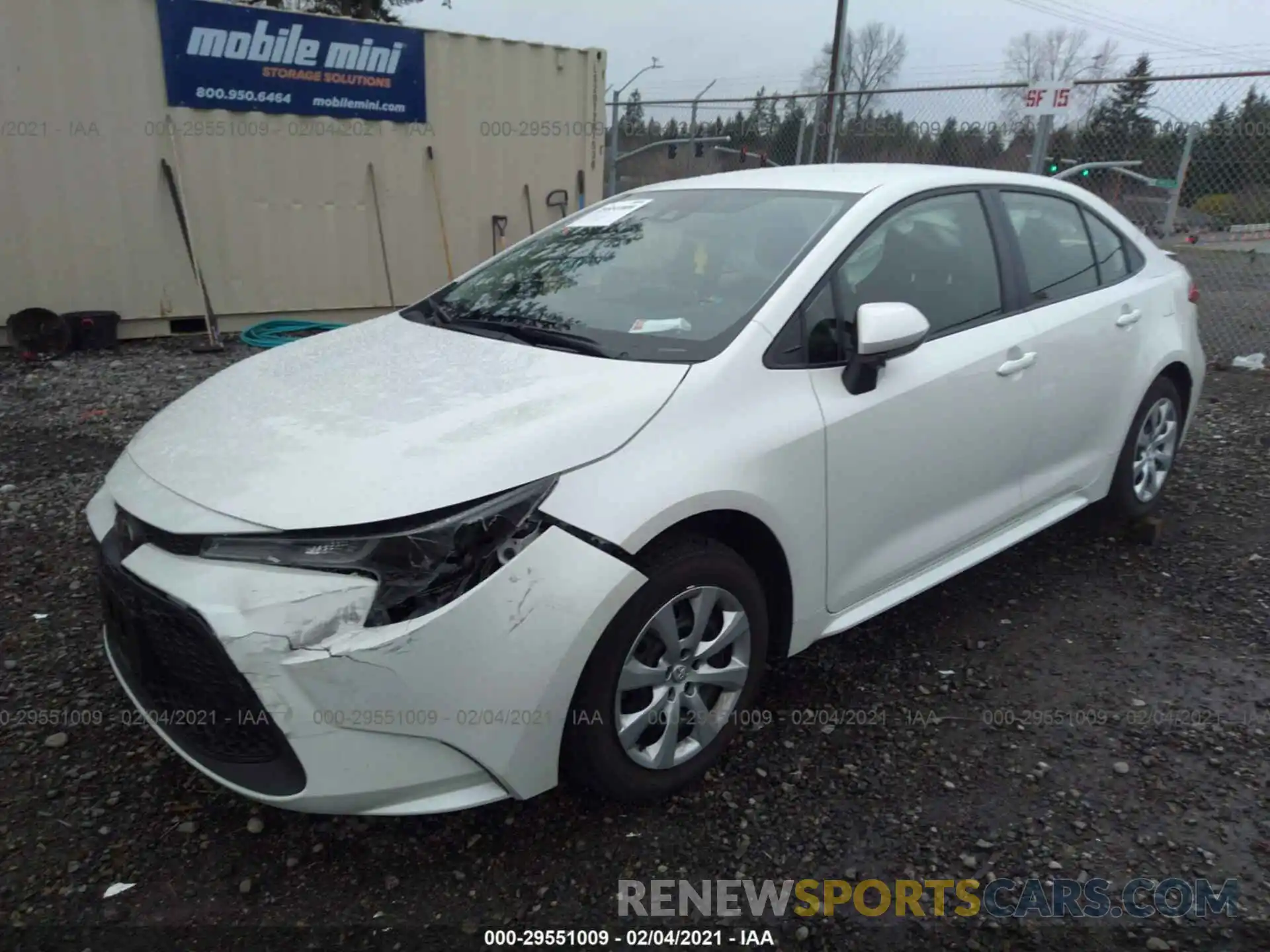 2 Photograph of a damaged car JTDEPRAE4LJ111603 TOYOTA COROLLA 2020