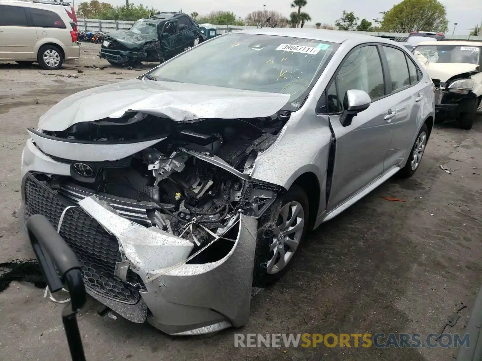 2 Photograph of a damaged car JTDEPRAE4LJ115974 TOYOTA COROLLA 2020