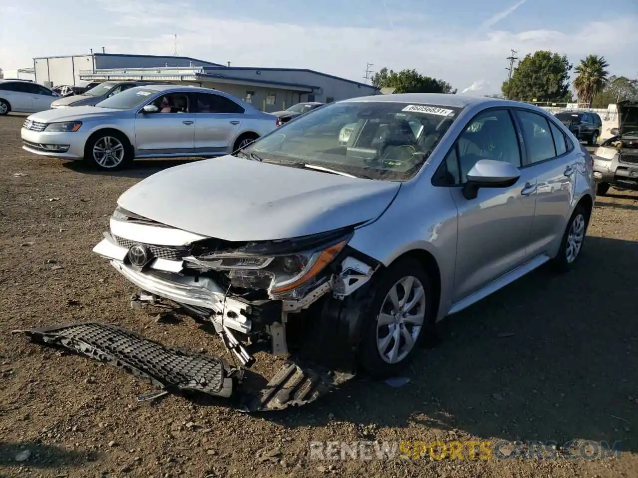 2 Photograph of a damaged car JTDEPRAE5LJ006780 TOYOTA COROLLA 2020