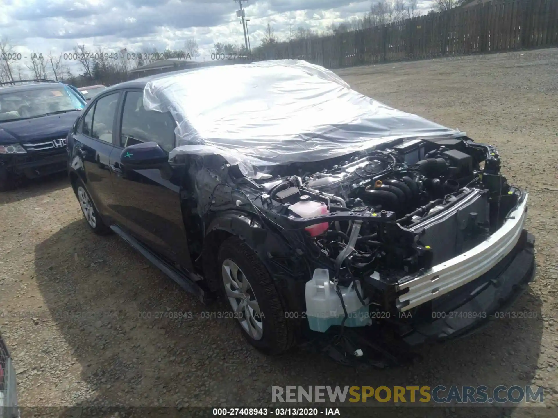 1 Photograph of a damaged car JTDEPRAE5LJ011462 TOYOTA COROLLA 2020