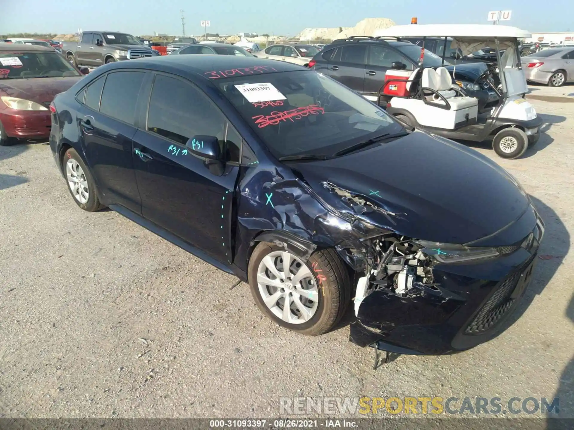 1 Photograph of a damaged car JTDEPRAE5LJ015673 TOYOTA COROLLA 2020