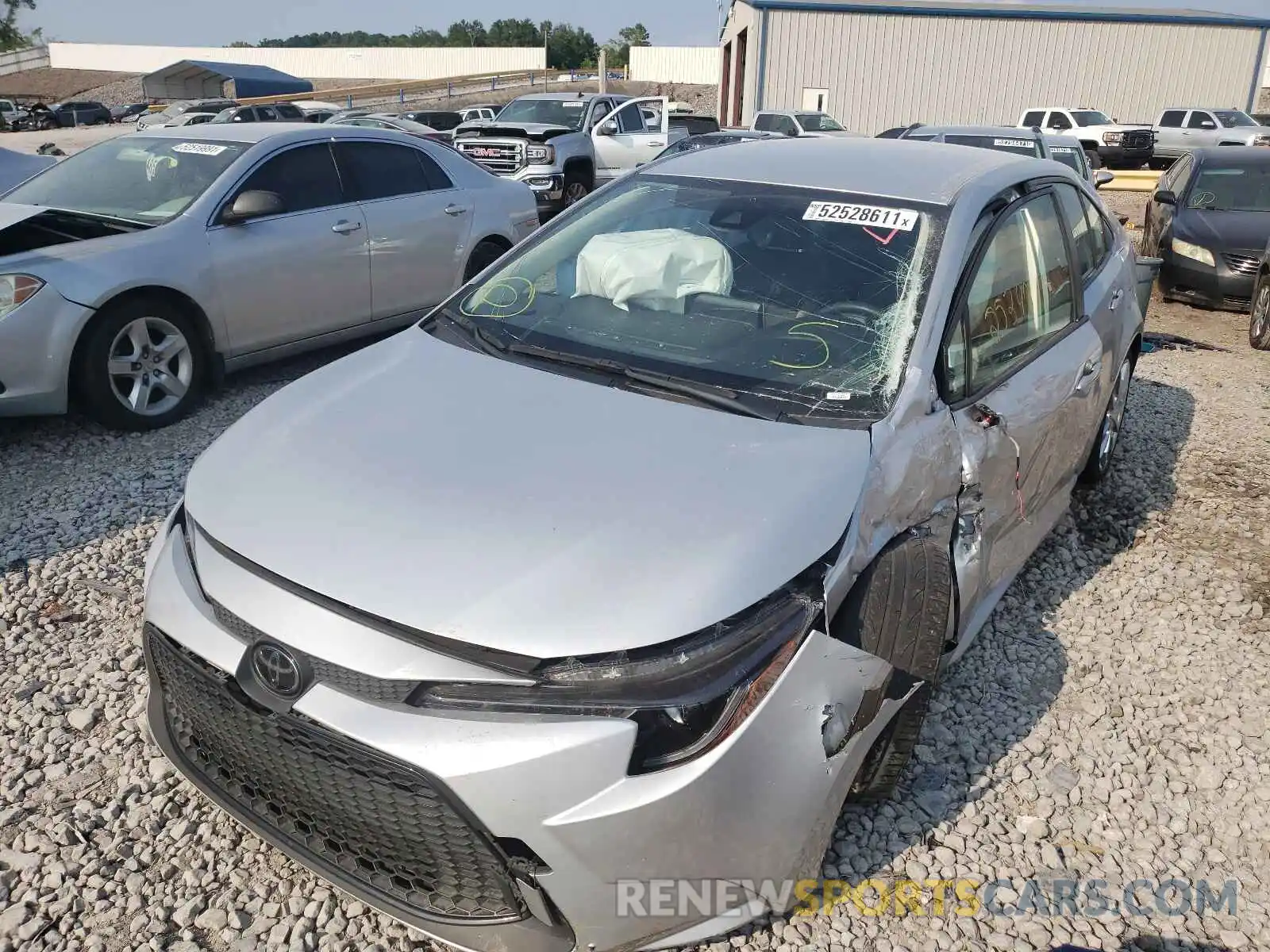 2 Photograph of a damaged car JTDEPRAE5LJ016273 TOYOTA COROLLA 2020