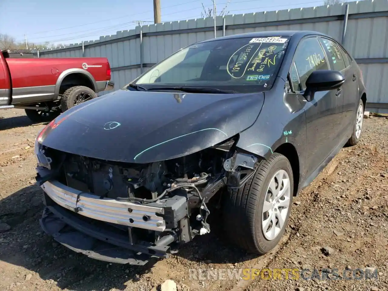 2 Photograph of a damaged car JTDEPRAE5LJ019593 TOYOTA COROLLA 2020