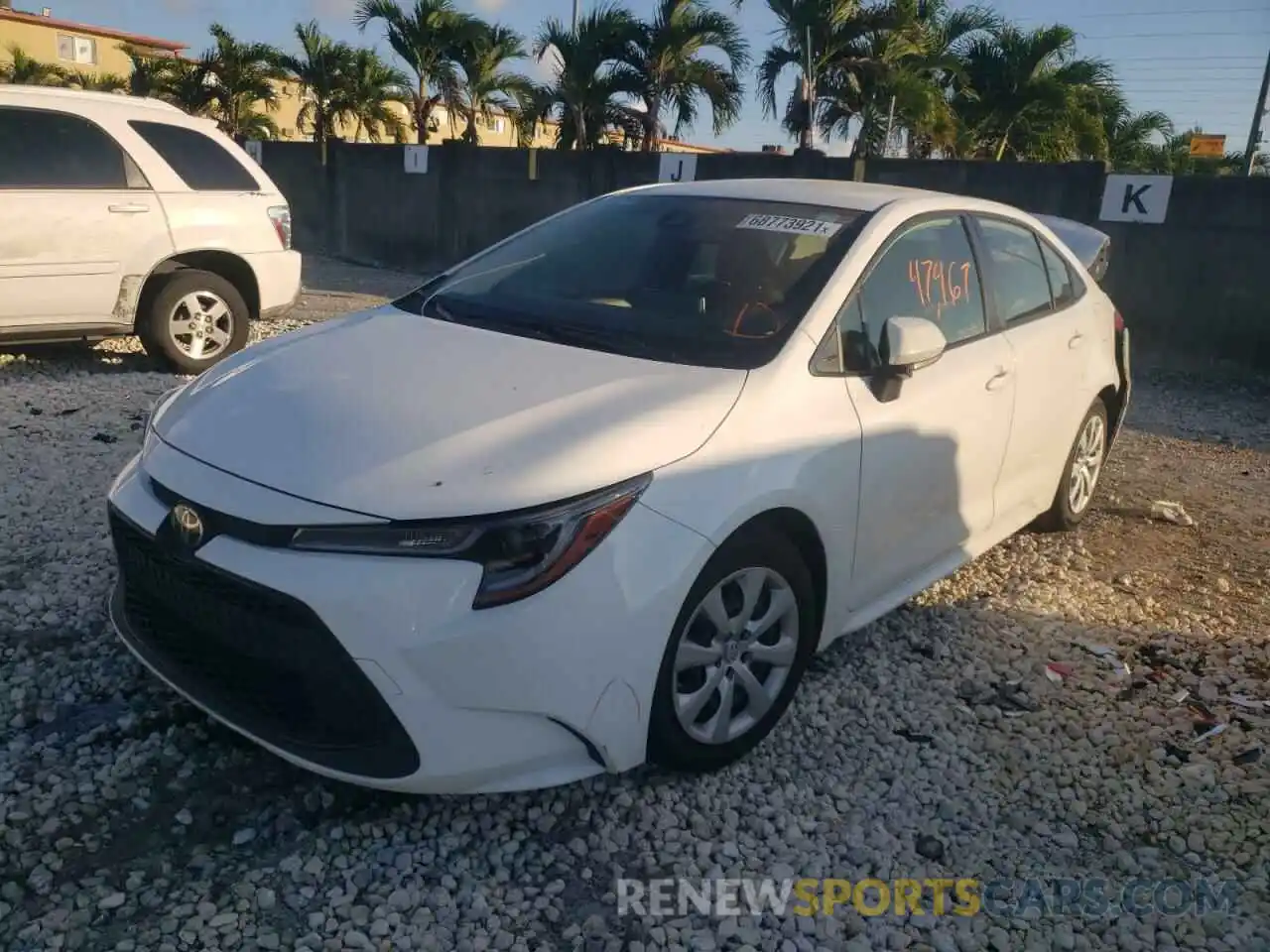 2 Photograph of a damaged car JTDEPRAE5LJ020257 TOYOTA COROLLA 2020