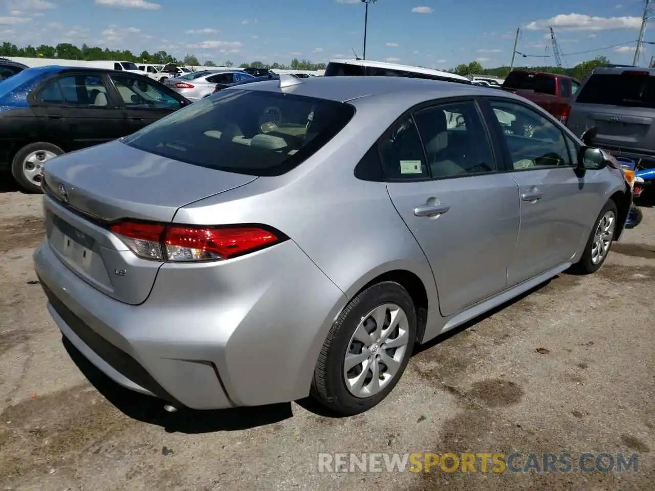 4 Photograph of a damaged car JTDEPRAE5LJ021537 TOYOTA COROLLA 2020