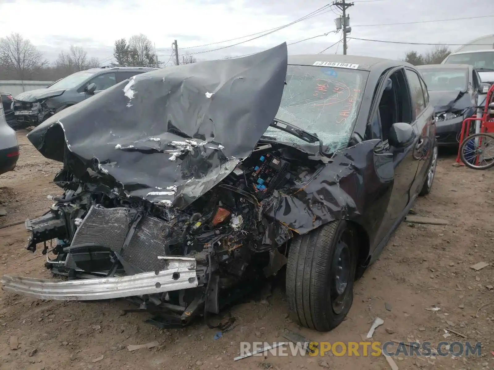 2 Photograph of a damaged car JTDEPRAE5LJ025913 TOYOTA COROLLA 2020