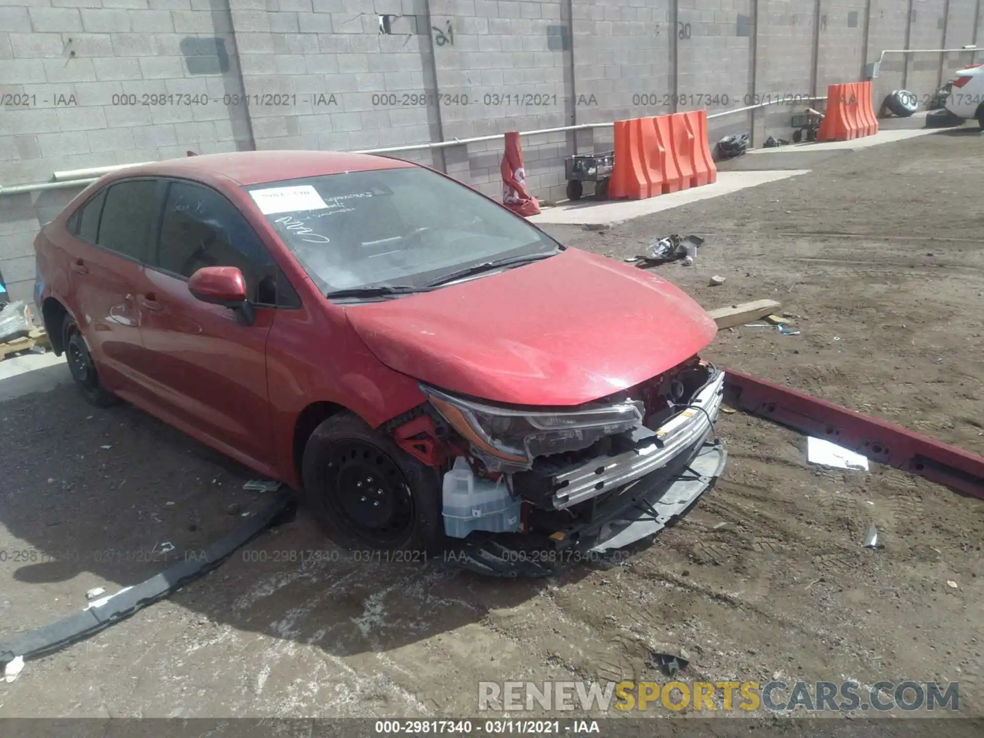 1 Photograph of a damaged car JTDEPRAE5LJ027130 TOYOTA COROLLA 2020