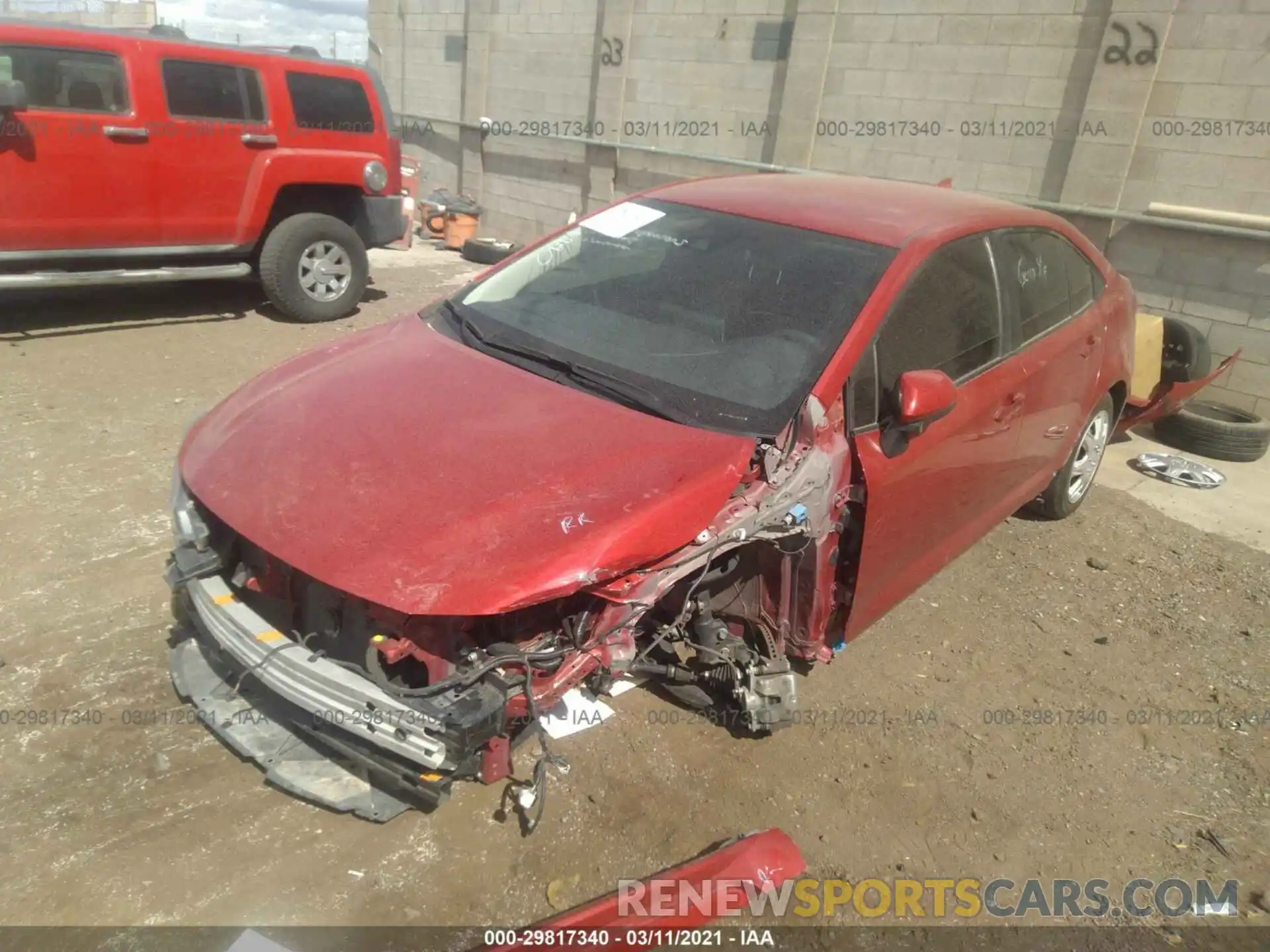 2 Photograph of a damaged car JTDEPRAE5LJ027130 TOYOTA COROLLA 2020