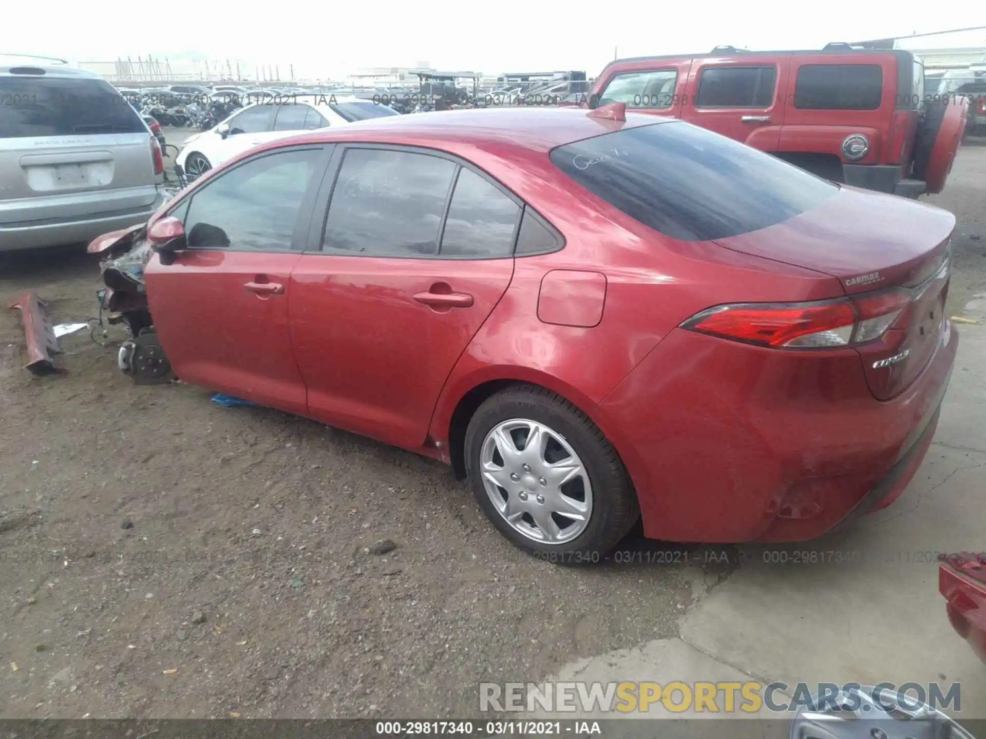 3 Photograph of a damaged car JTDEPRAE5LJ027130 TOYOTA COROLLA 2020